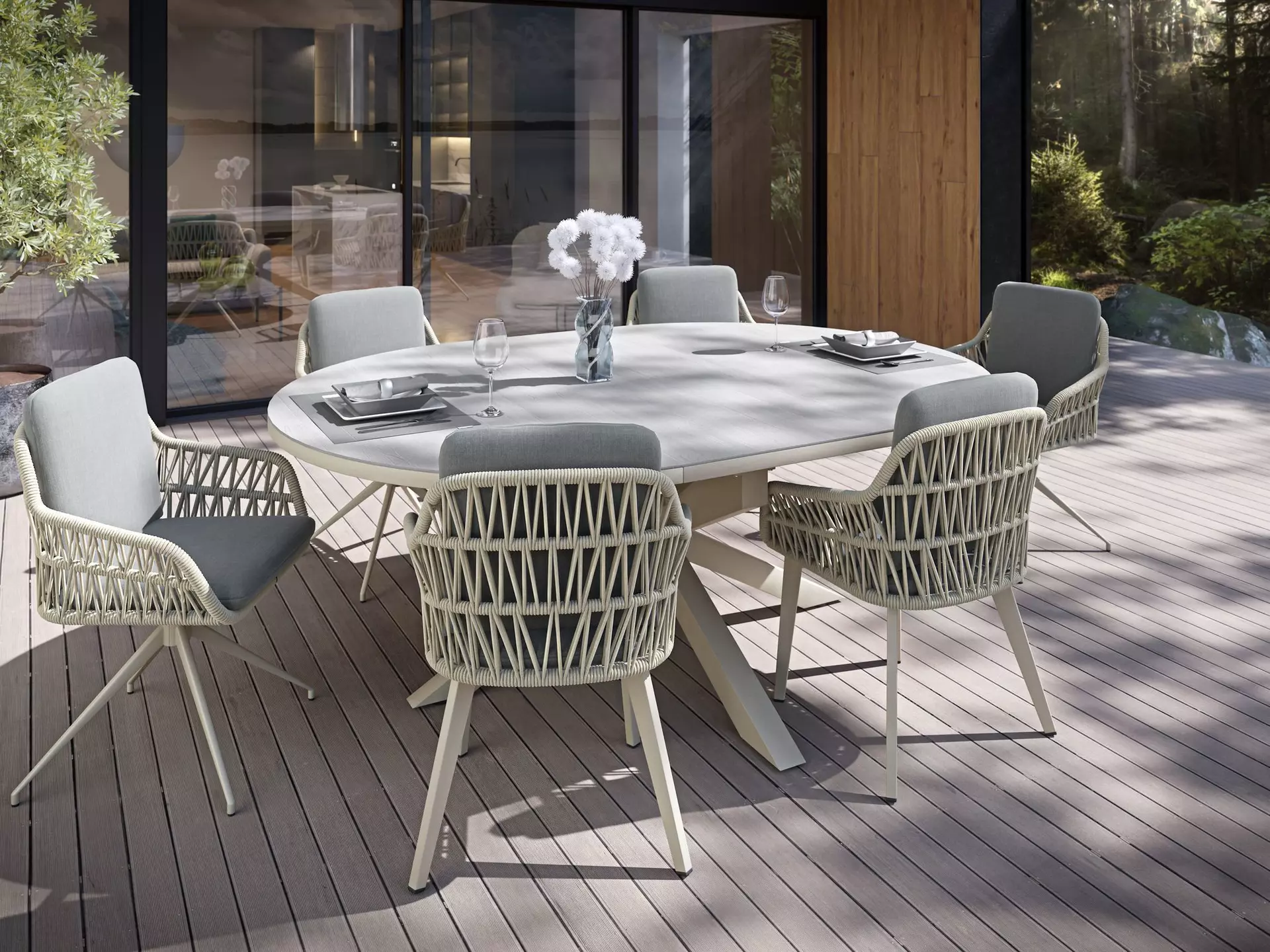 Gartensessel ANDRIA Outdoor Textil 63 x 78 x 61 cm