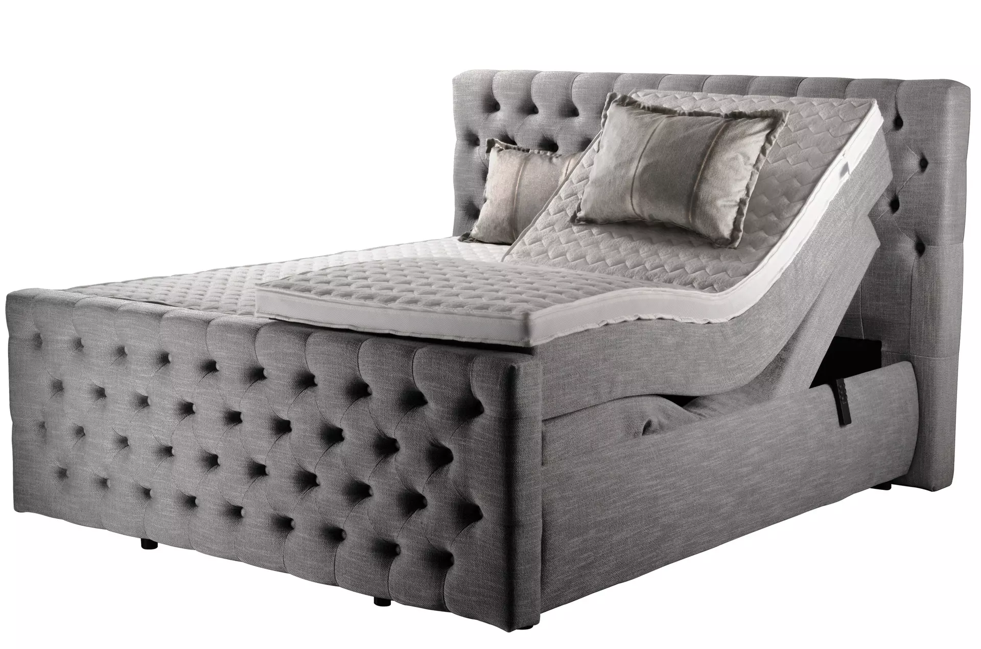 Motor-Boxspringbett DIAMANTI 300 KLASSIK Vito Textil 205 x 131 x 230 cm