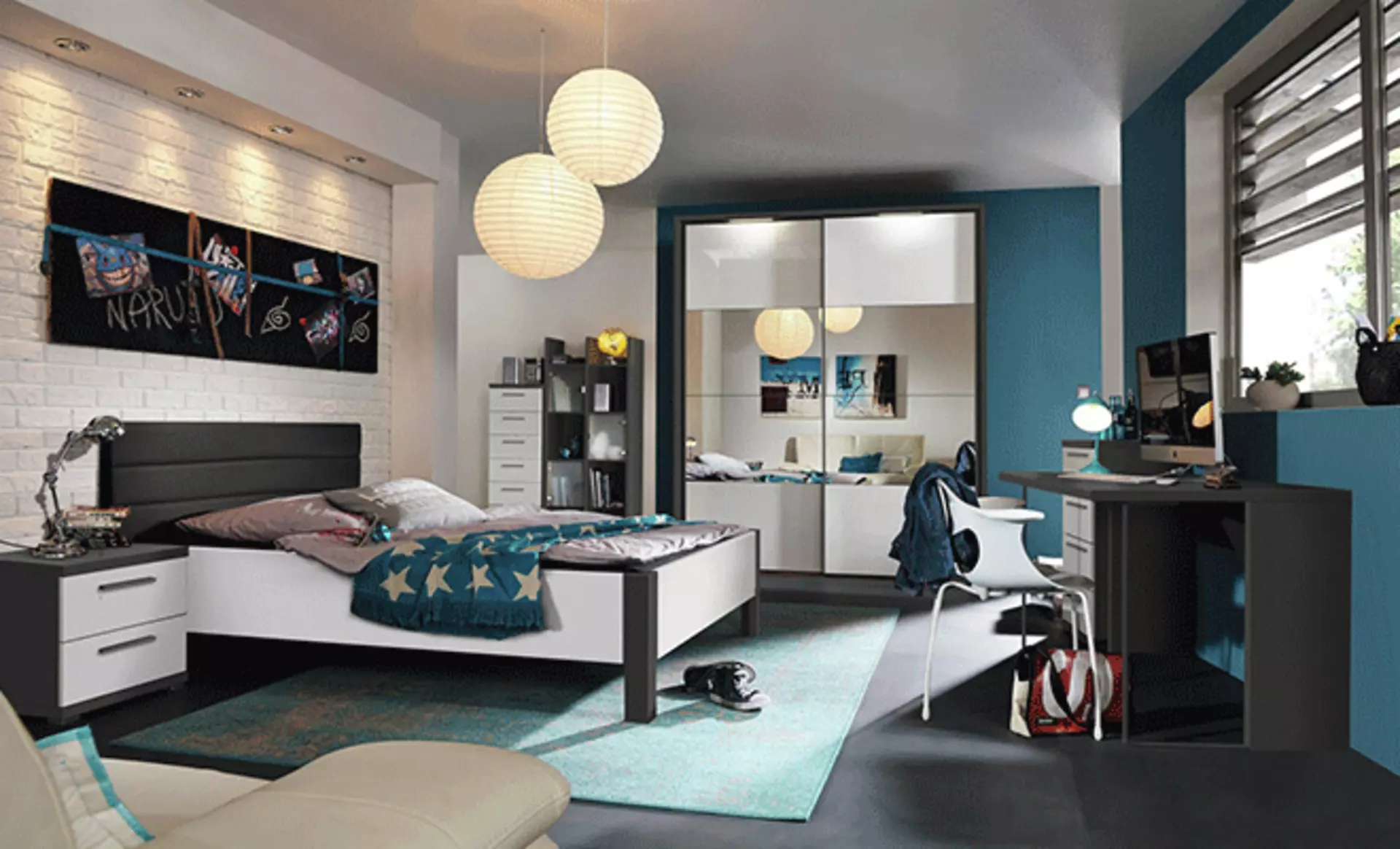 Jugendzimmer mit indirekter und warmer Beleuchtung