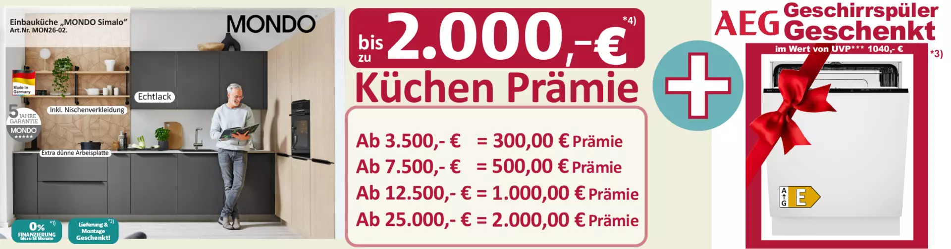 Jetzt bis 2000€ Prämie + AEG Geschirrspüler gratis sicher. Nur bei Innovation in Günzburg