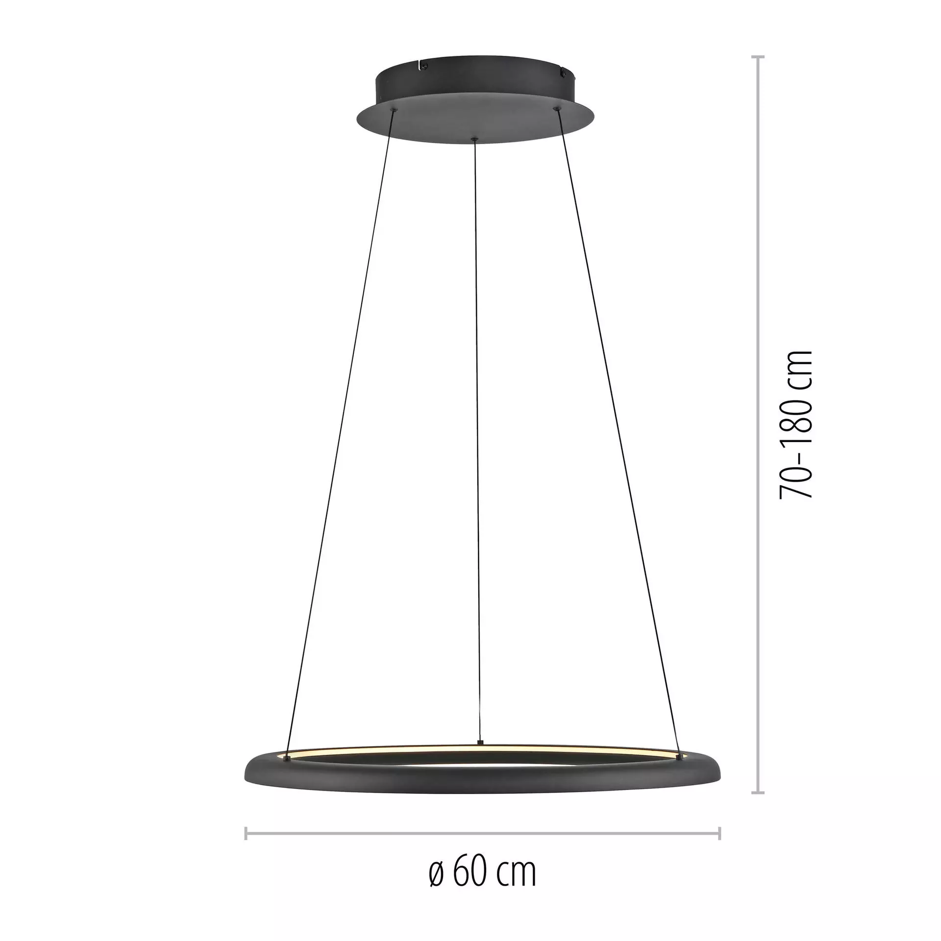 Hängeleuchte SW QUILLO SCHÖNER WOHNEN-Kollektion Metall 60 x 180 x 60 cm