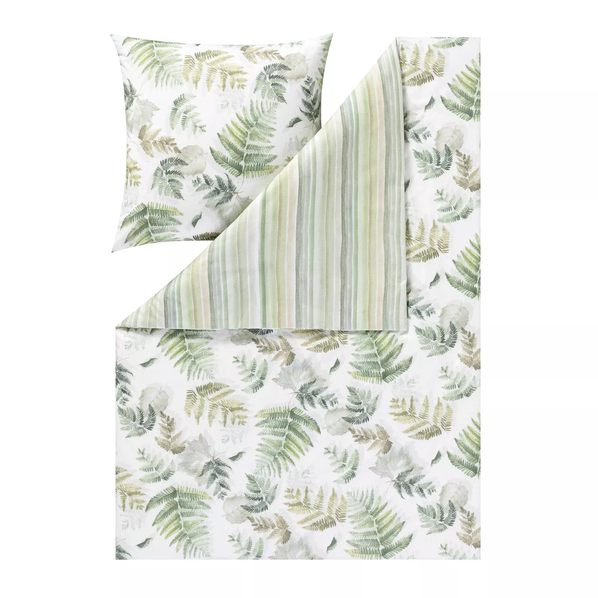 Flanell-Bettwäsche Fern leaves Impulse Estella Textil 135 x 200 cm