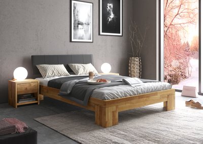 Bild von Bett ca. 215 x 79 x 145 cm Dreamoro braun