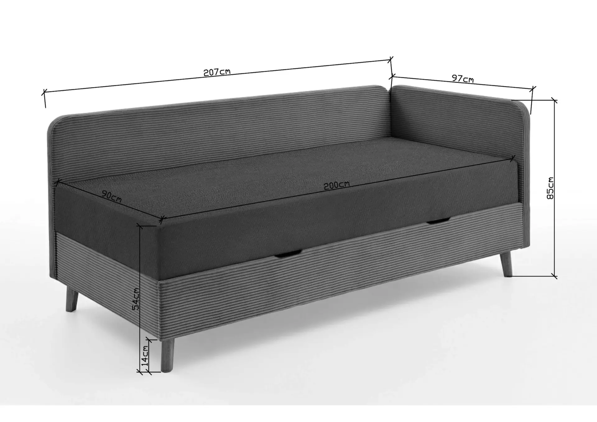 Polsterbett CABANA Meise Möbel Textil 125 x 84 x 210 cm