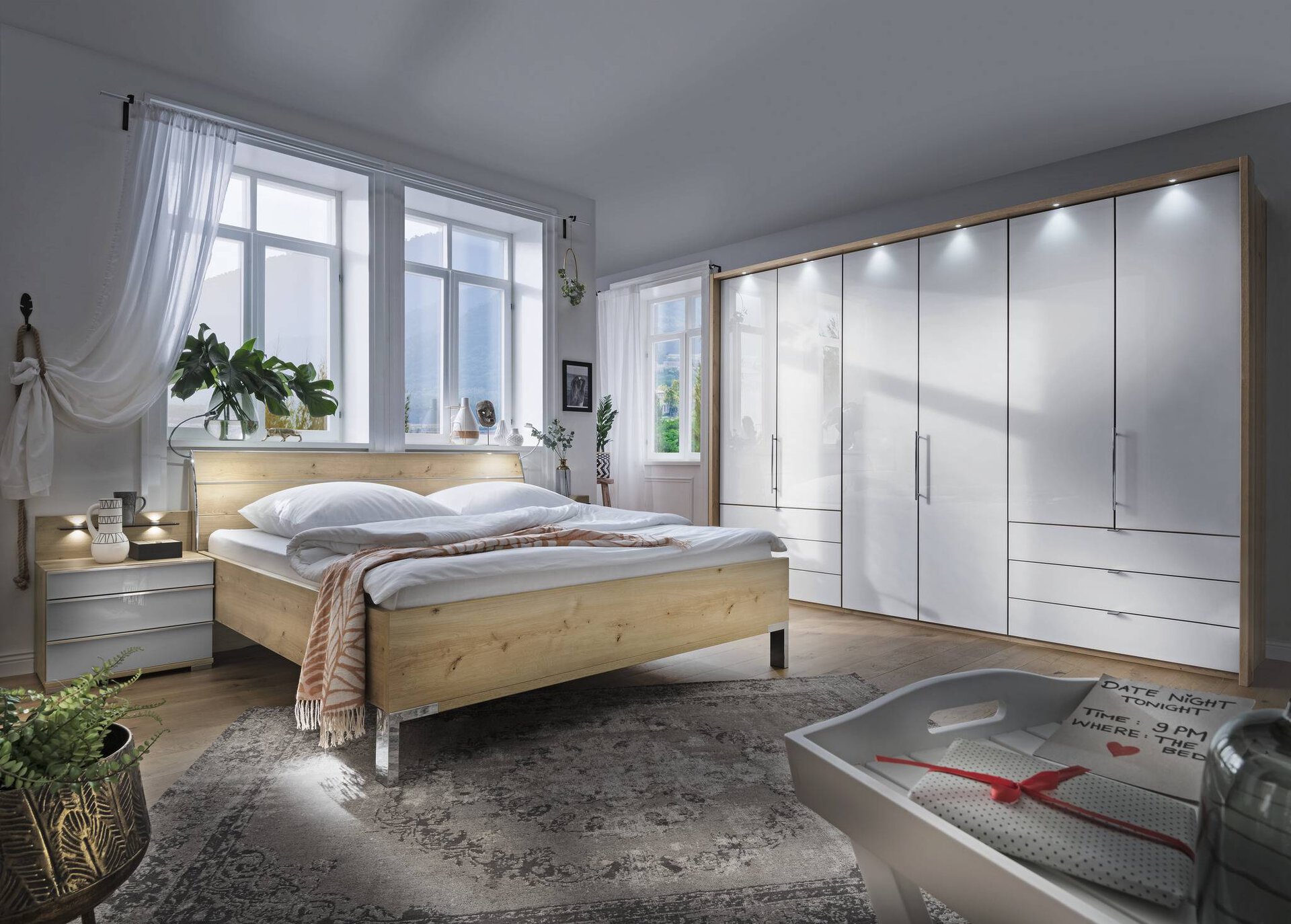 schlafzimmer ca. 300 x 216 x 58 cm wiemann weiß, | möbel inhofer