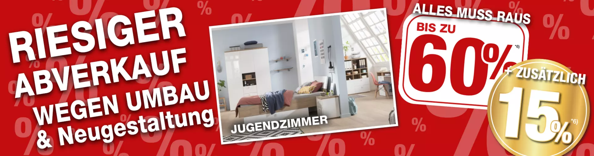 Jetzt 60% auf alle Jugendzimmer-Möbelschnäppchen bei Möbel Inhofer in Senden sichern! und zusätzlich 15% oben drauf!
