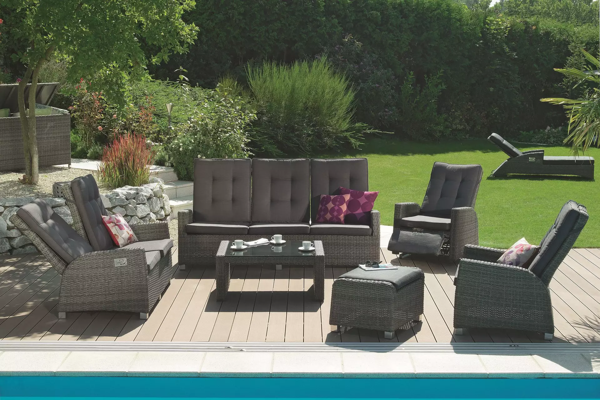 Loungehocker Barcelona Outdoor Metall 55 x 48 x 73 cm