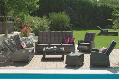 4. Bild von Loungehocker Metall grau ca. 73 x 48 x 55 cm