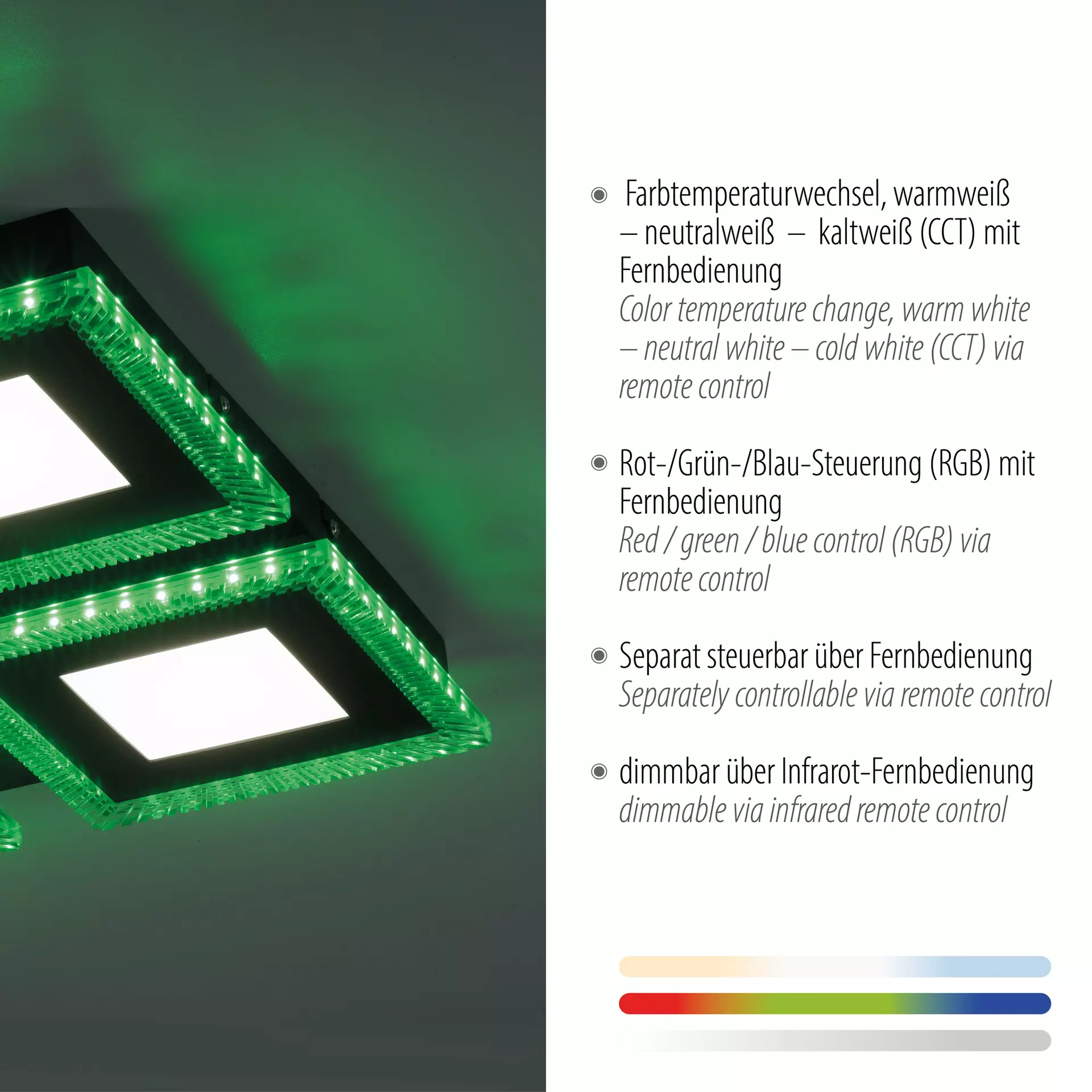 Deckenleuchte ACRI JUST LIGHT Metall 44 x 5 x 44 cm