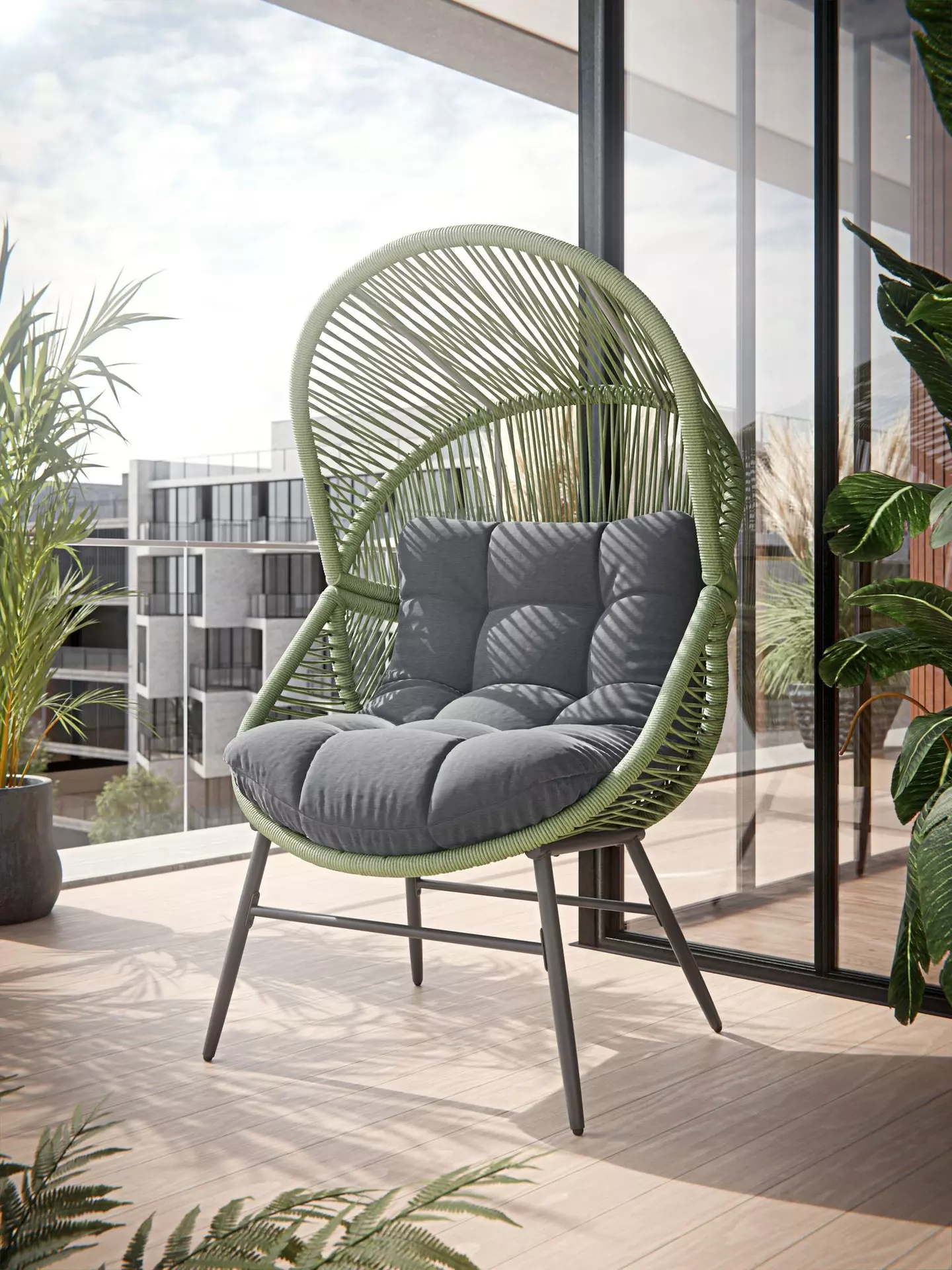 Loungesessel ELDA Outdoor Textil 88 x 158 x 70 cm