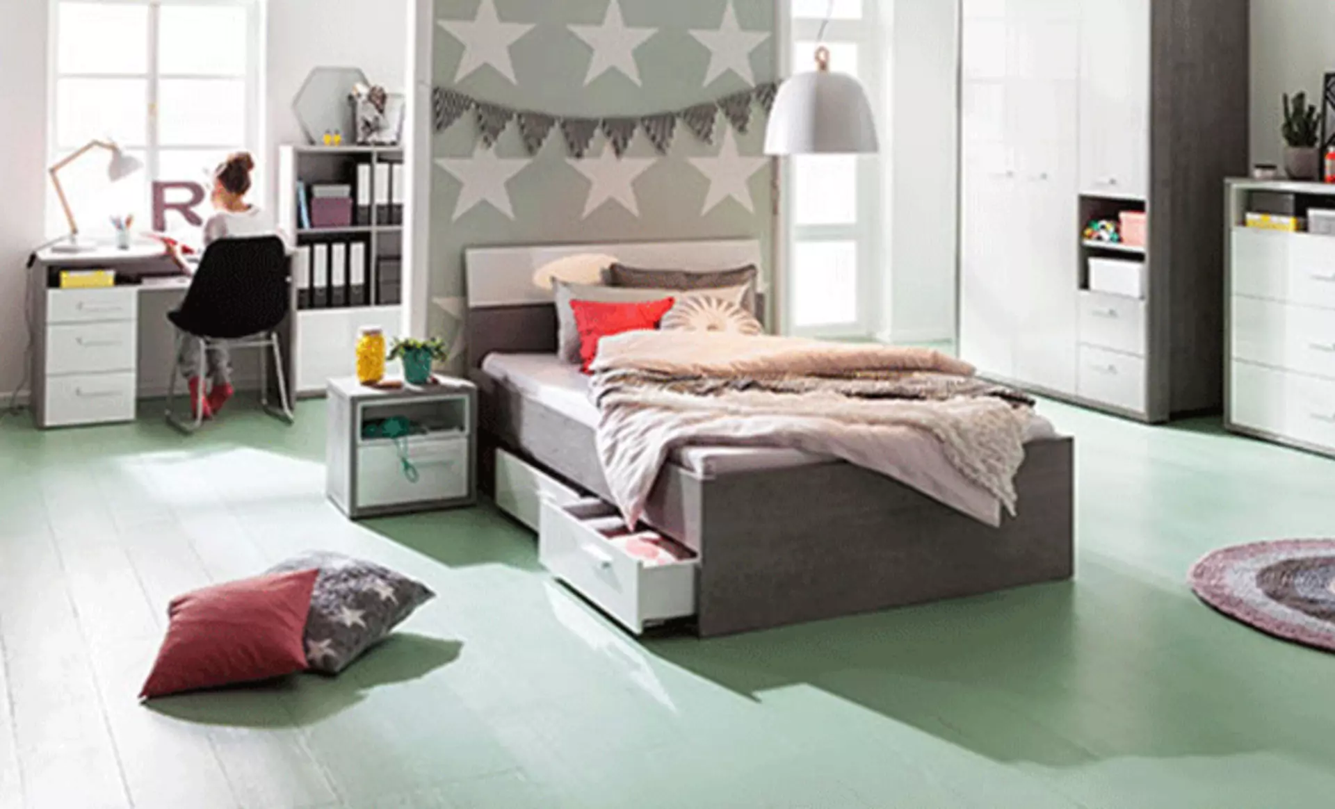 Kinderzimmer mit einem Raumteilenden Element