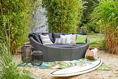6. Bild von Loungeinsel Metall grau ca. 80 x 160 x 220 cm