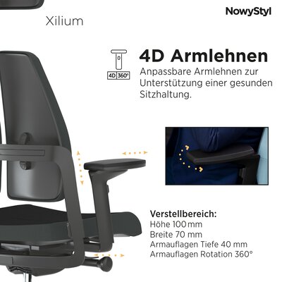 5. Bild von Büro-Drehstuhl Kunststoff schwarz Nowy Styl