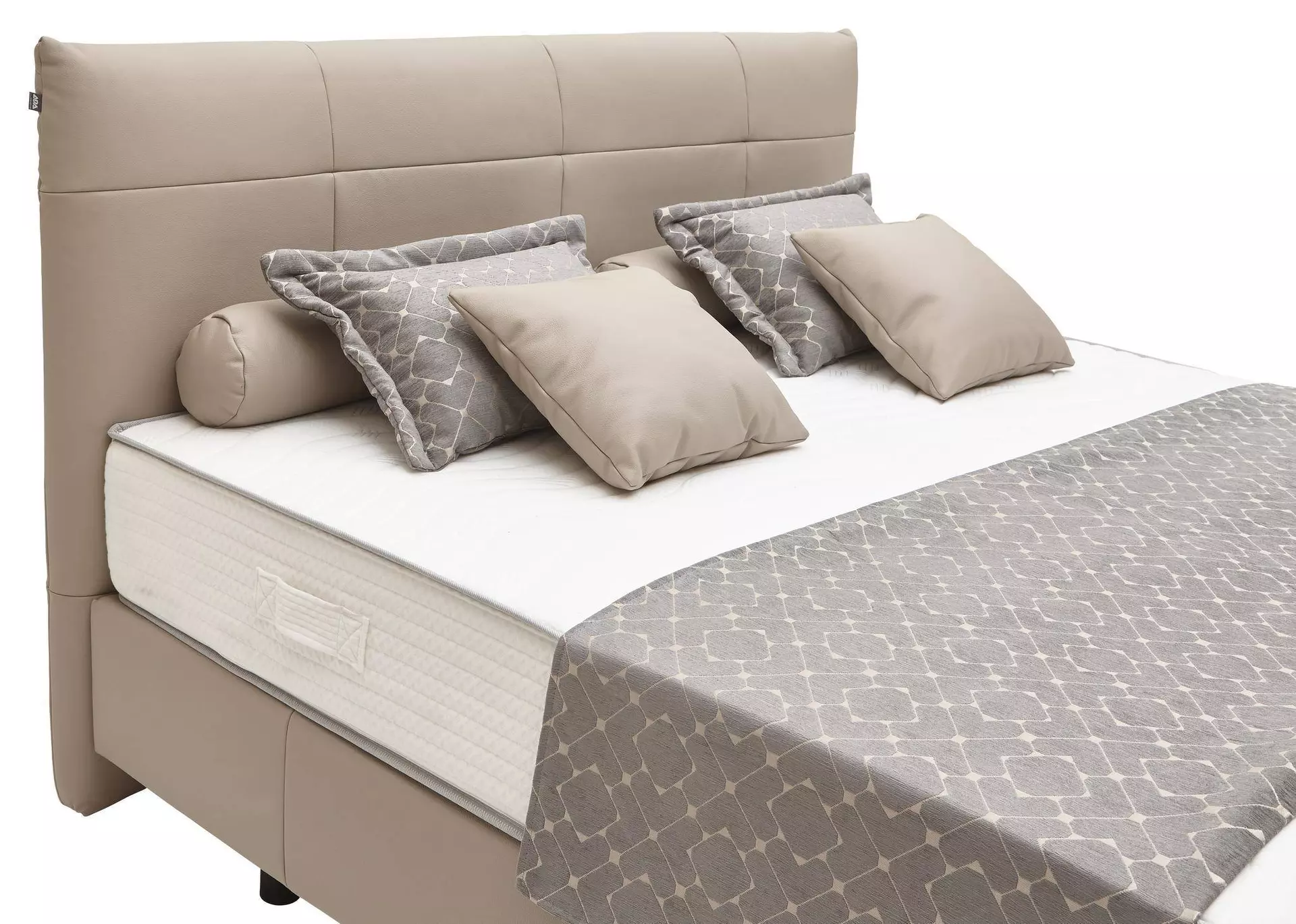 Boxspringbett VIA PLUS MELENA Dreamoro Leder 188 x 119 x 213 cm