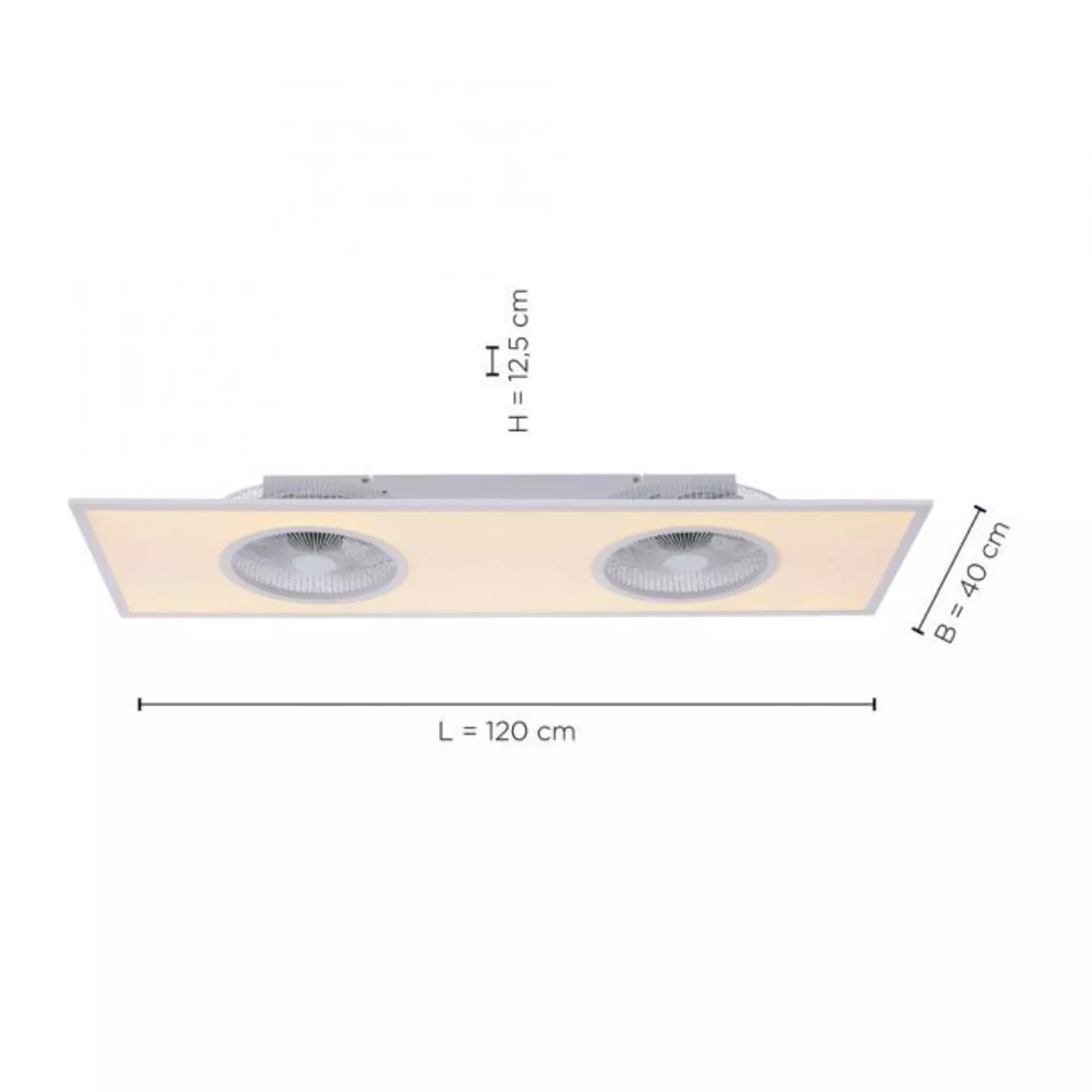 Deckenventilator FLAT-AIR JUST LIGHT Metall 40 x 12 x 120 cm