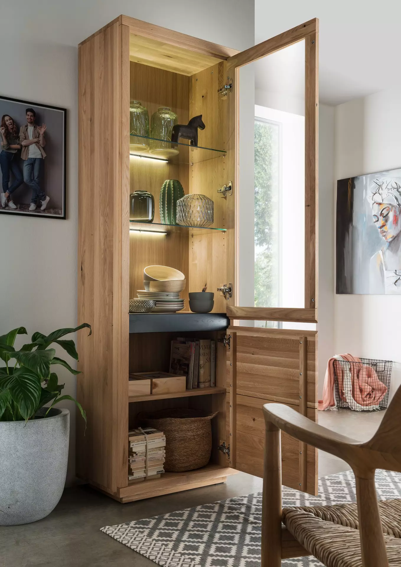 Vitrine WZ-0159 GK Möbel Holz 40 x 205 x 65 cm