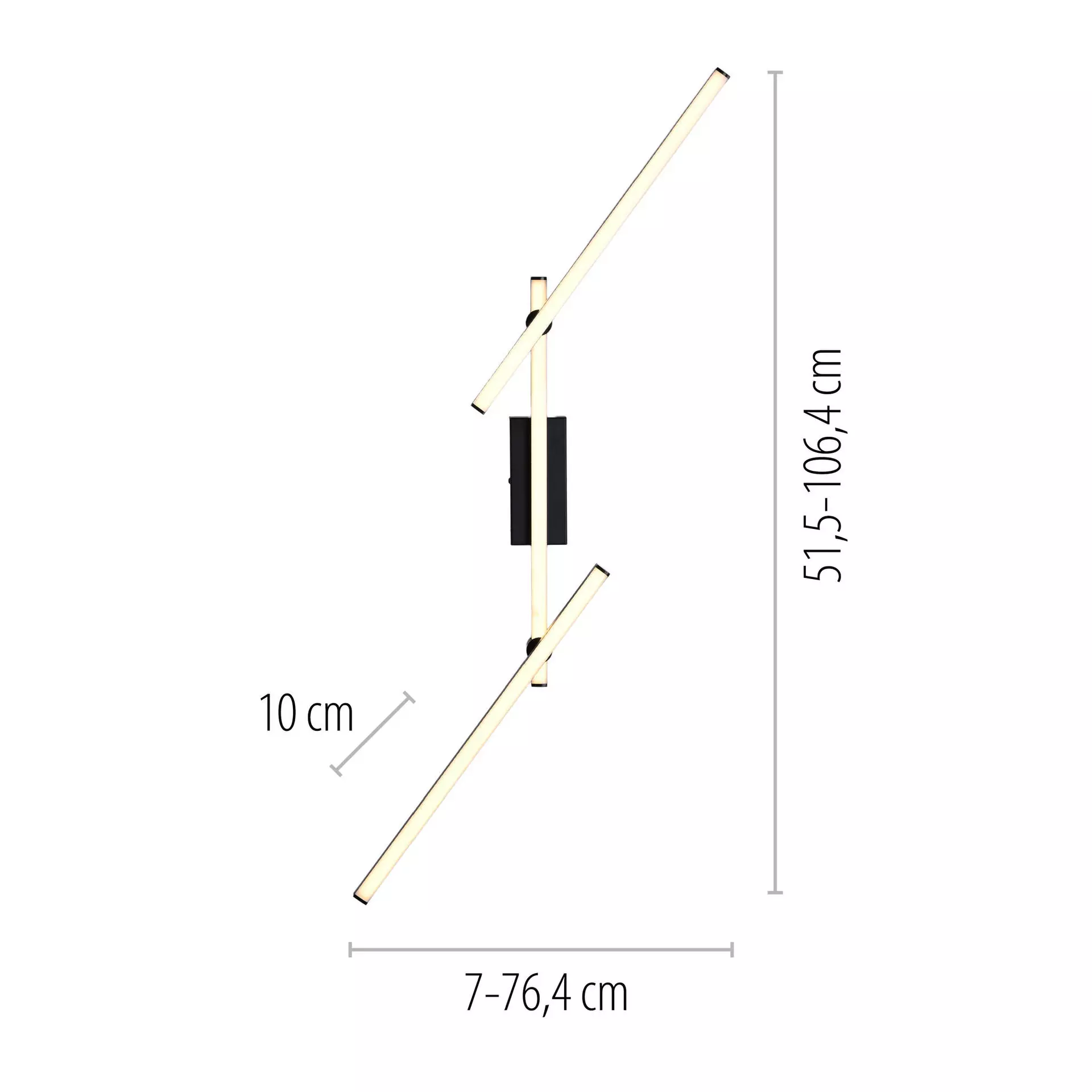 Deckenleuchte SW STRAIGHT SCHÖNER WOHNEN-Kollektion Metall 76 x 10 x 106 cm