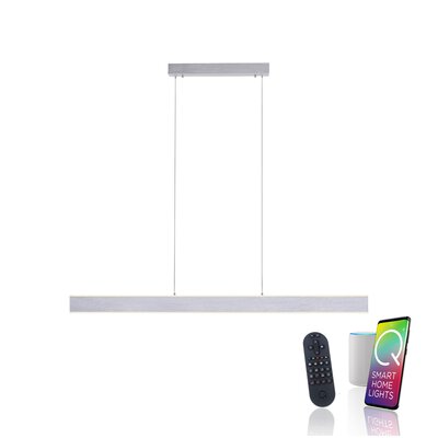 Bild von Hängeleuchte LED Fernbedienung silber