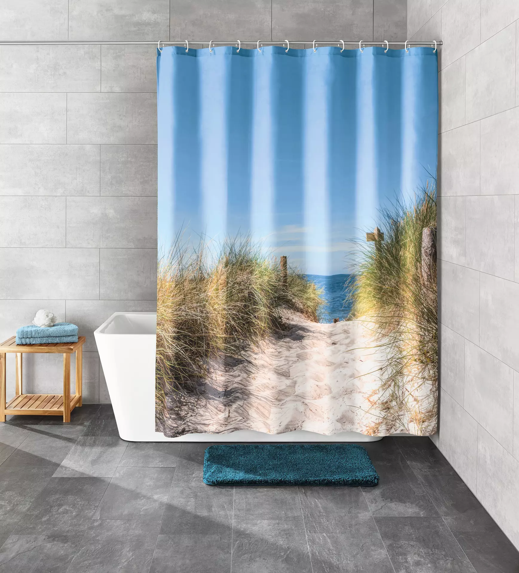 Duschvorhang Borkum Kleine Wolke Textil 180 x 200 cm