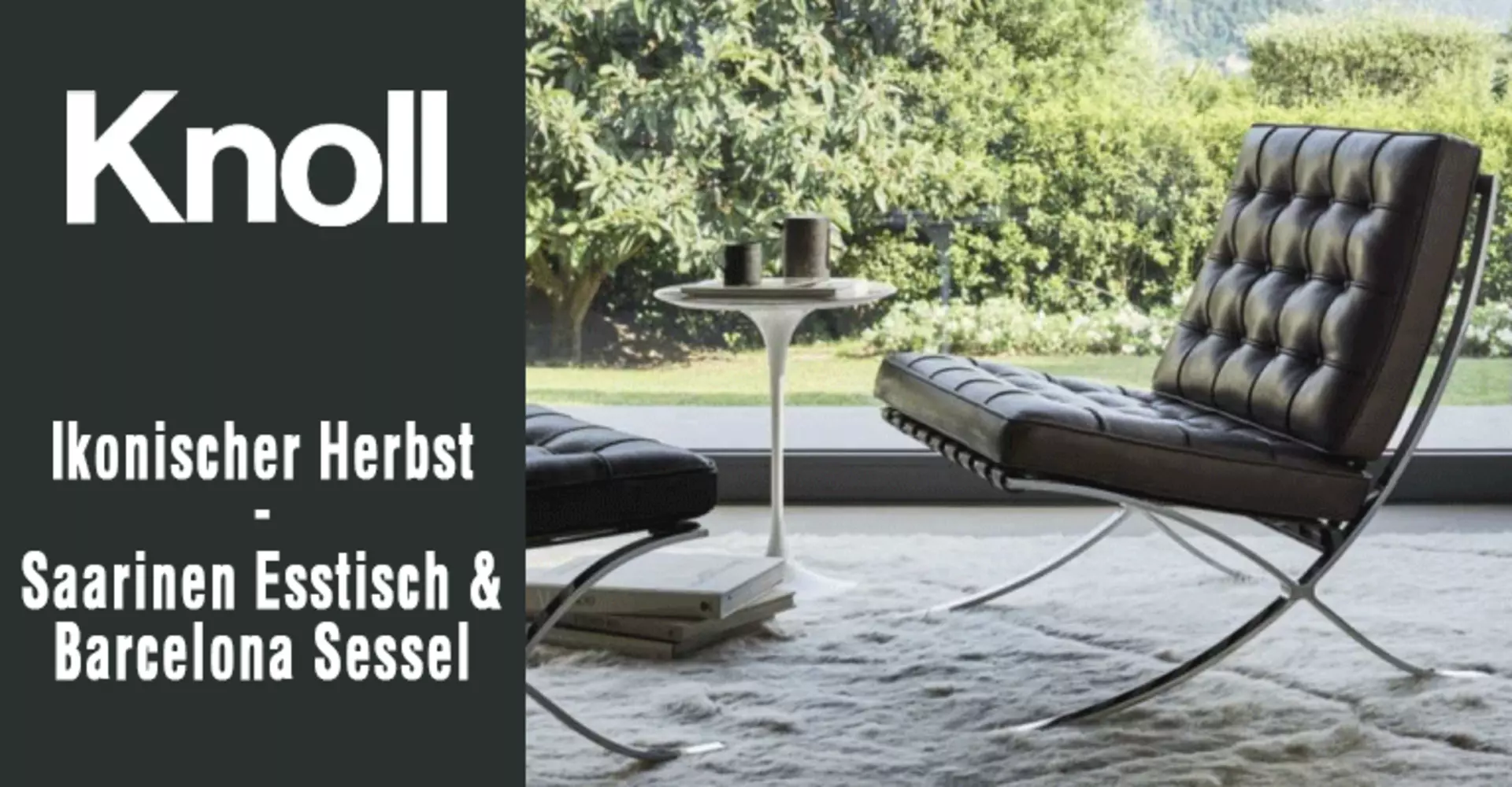 Ikonischer Herbst mit Knoll International: der Tulip Esstisch & Barcelona Sessel zum Interni Aktionspreis