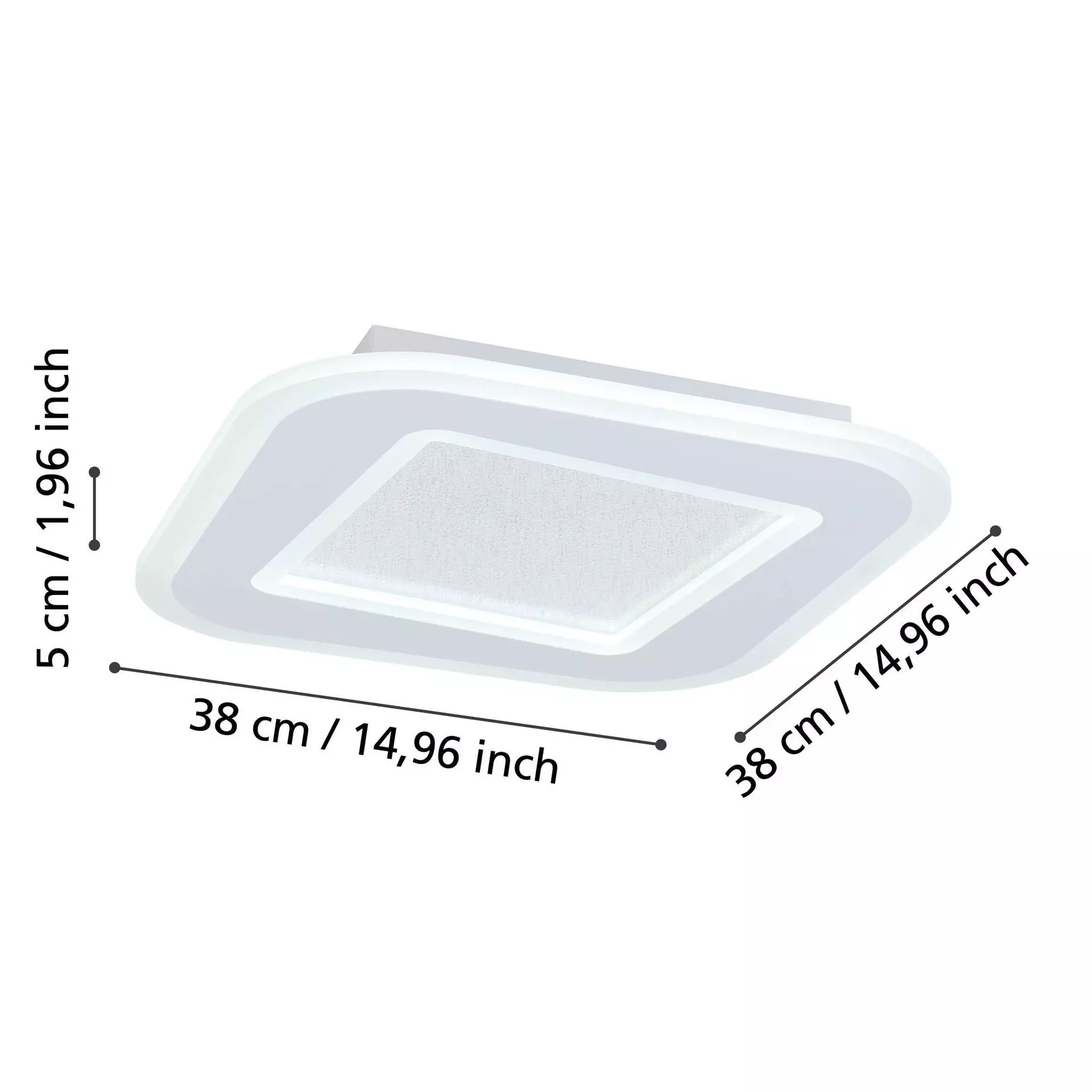 Deckenleuchte MACCHIONI Eglo Metall 38 x 6 x 38 cm