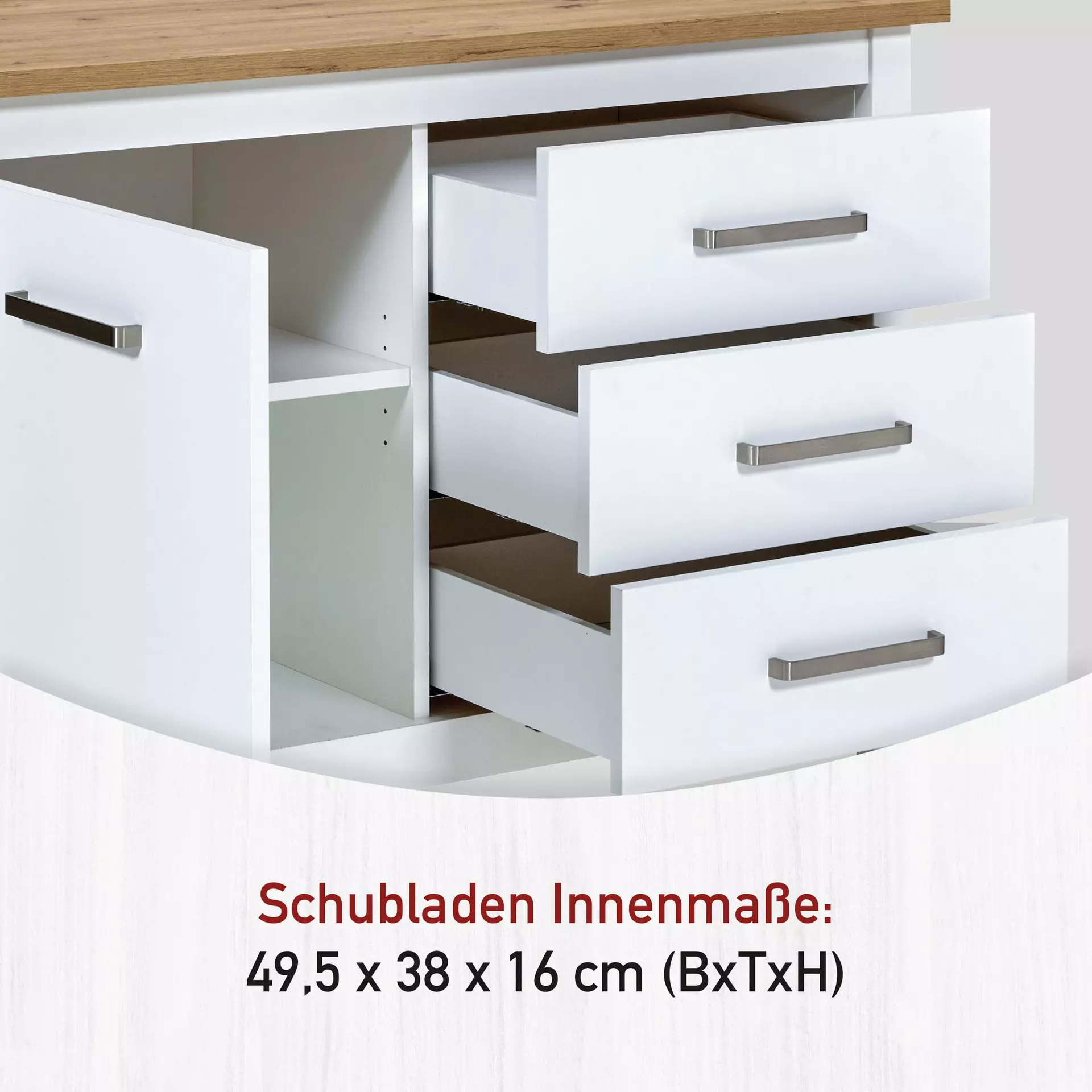Küchenblock Piazza Bianco 1T3S Inter Link Holzwerkstoff 75 x 91 x 124 cm