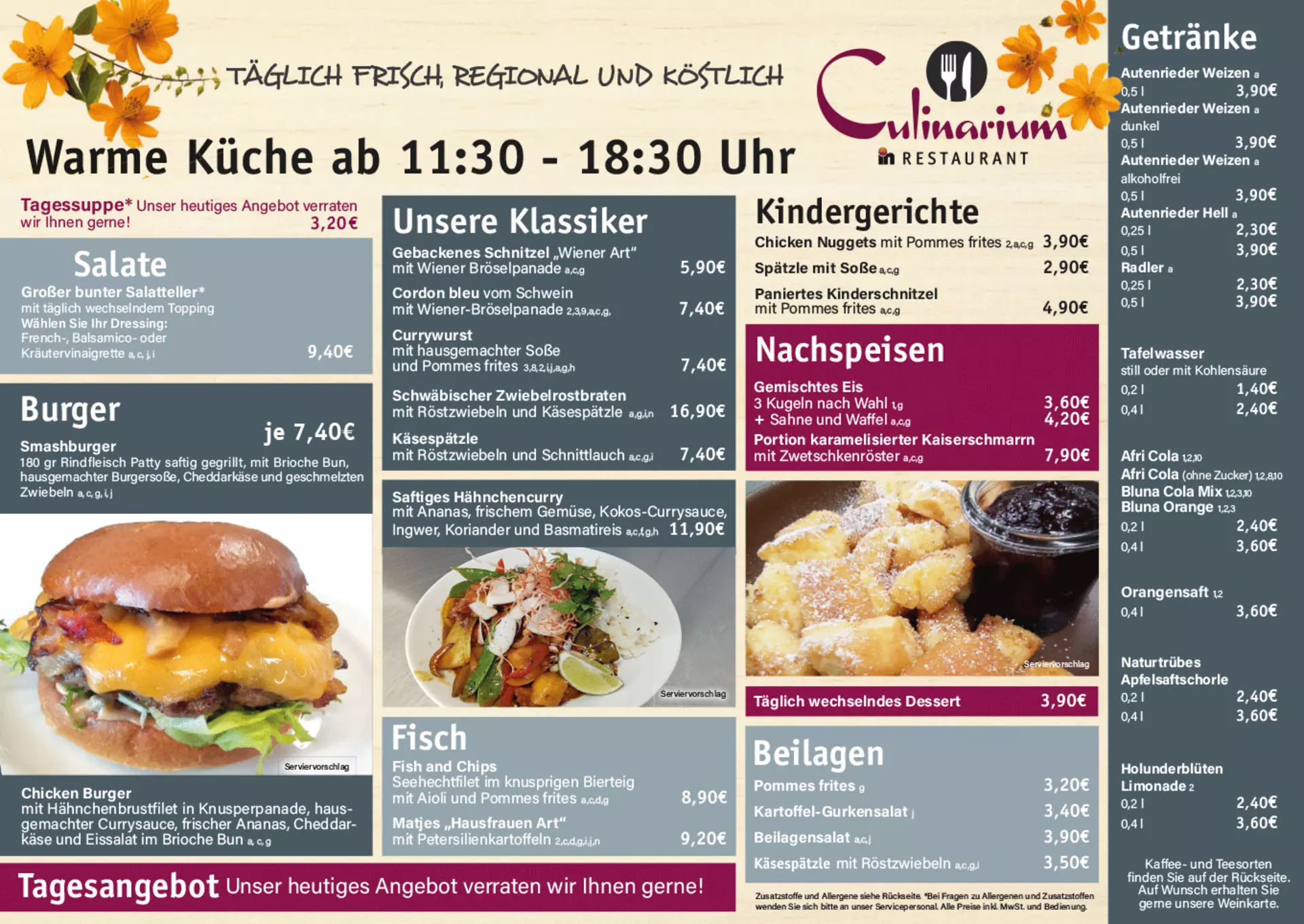 Speisekarte Culinarium