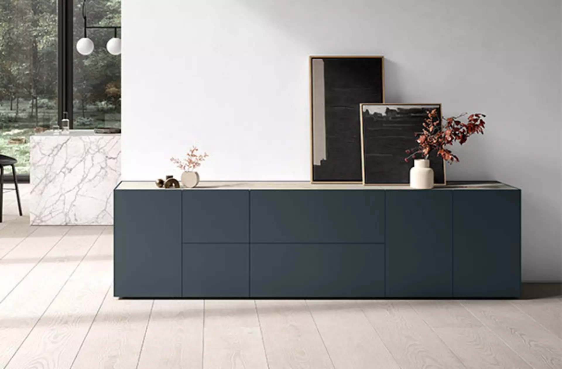 Design Sideboard in zurückhaltendem Anthrazit