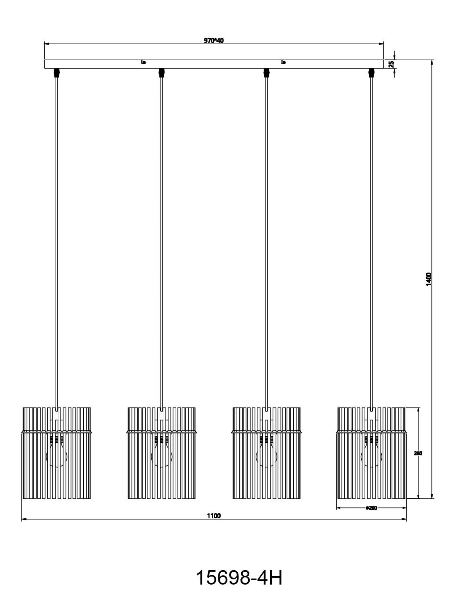 Hängeleuchte GORLEY Globo Metall 110 x 140 x 20 cm