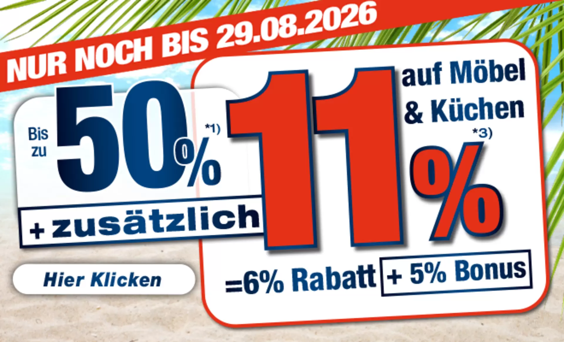 Verlängert! Letzte Chance ! nur noch bis 12.09. 50% + 11% zusätzlich Sparen!
