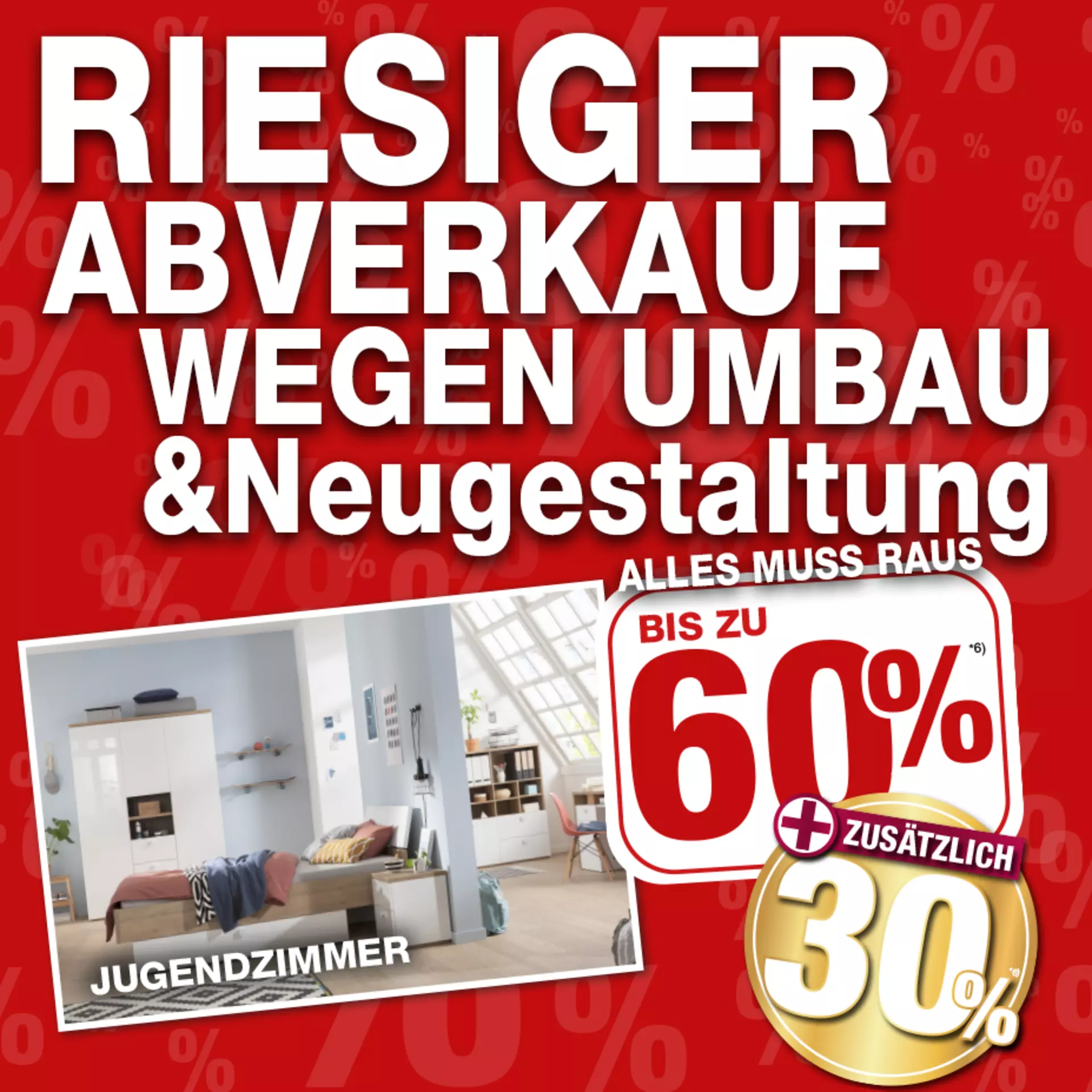 Jetzt 60% auf alle Jugendzimmer-Möbelschnäppchen bei Möbel Inhofer in Senden sichern! und zusätzlich 30% oben drauf!