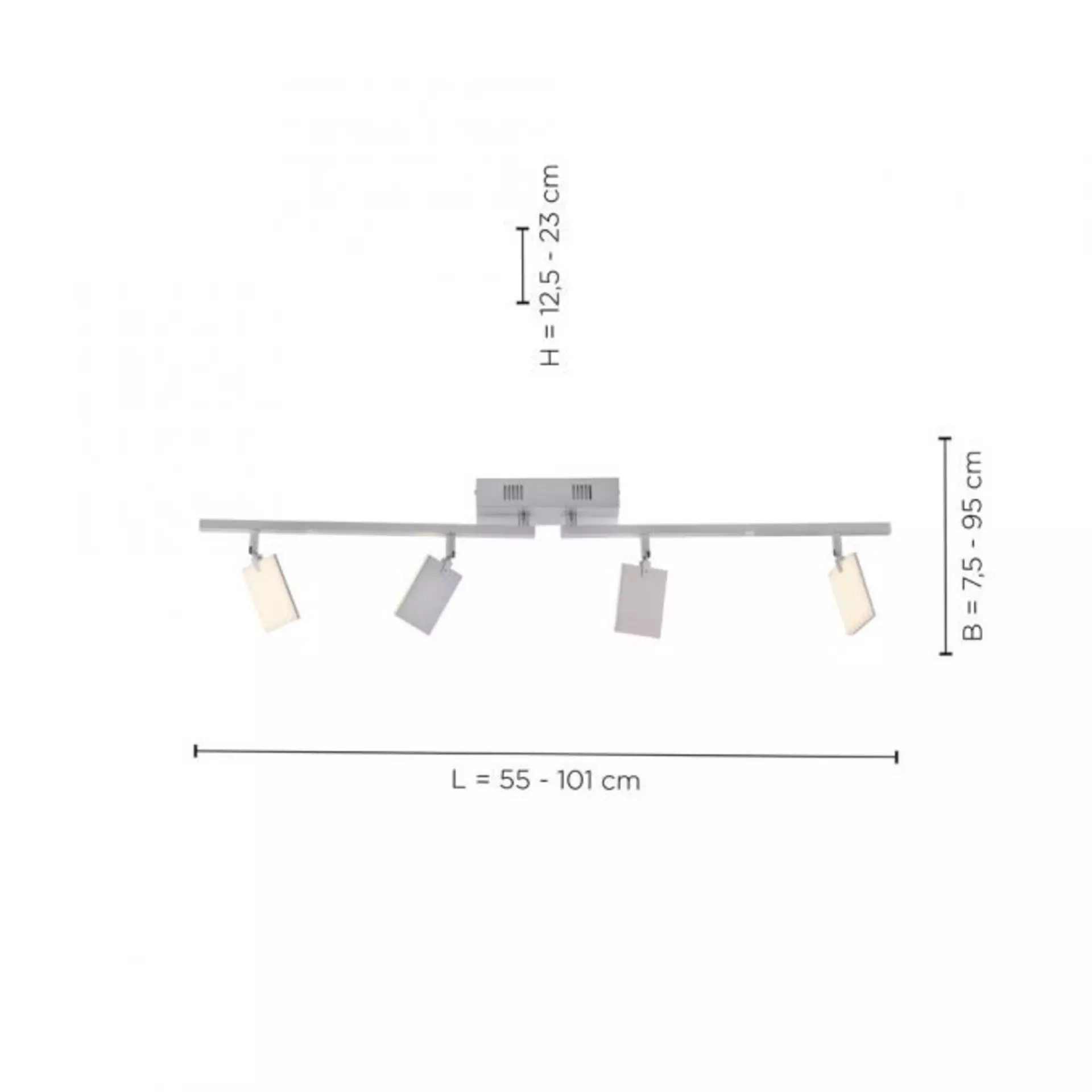Deckenspot PURE-MIRA Paul Neuhaus Metall 101 x 23 x 7 cm