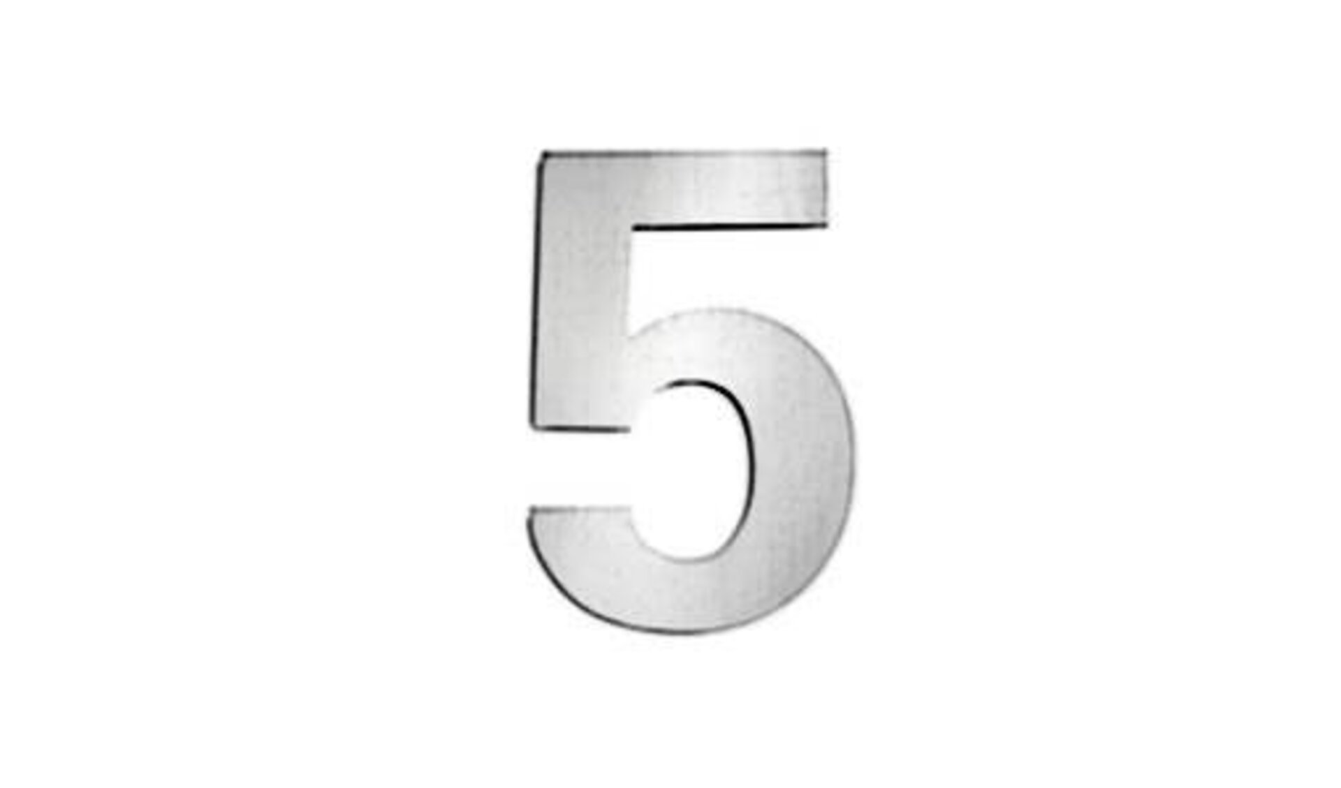 Icon für Hausnummern zeigt eine 5 aus gebürstetem Edelstahl und steht sinnbildlich für alle Hausnummern innerhalb der Produktwelt.