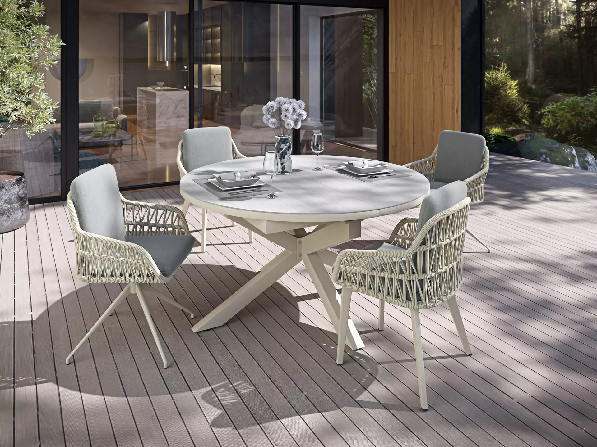 Gartensessel ANDRIA Outdoor Textil 63 x 78 x 61 cm