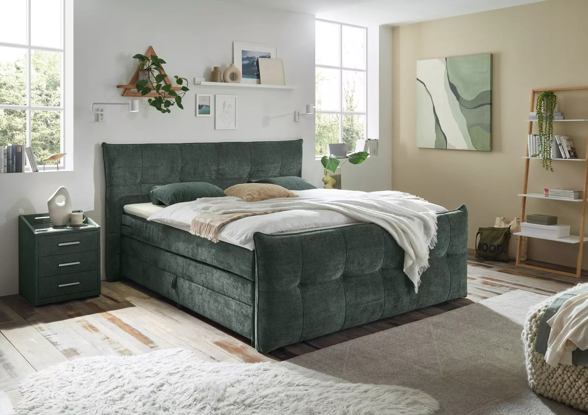 Boxspringbett KENIA ED-Lifestyle Textil 205 x 126 x 234 cm