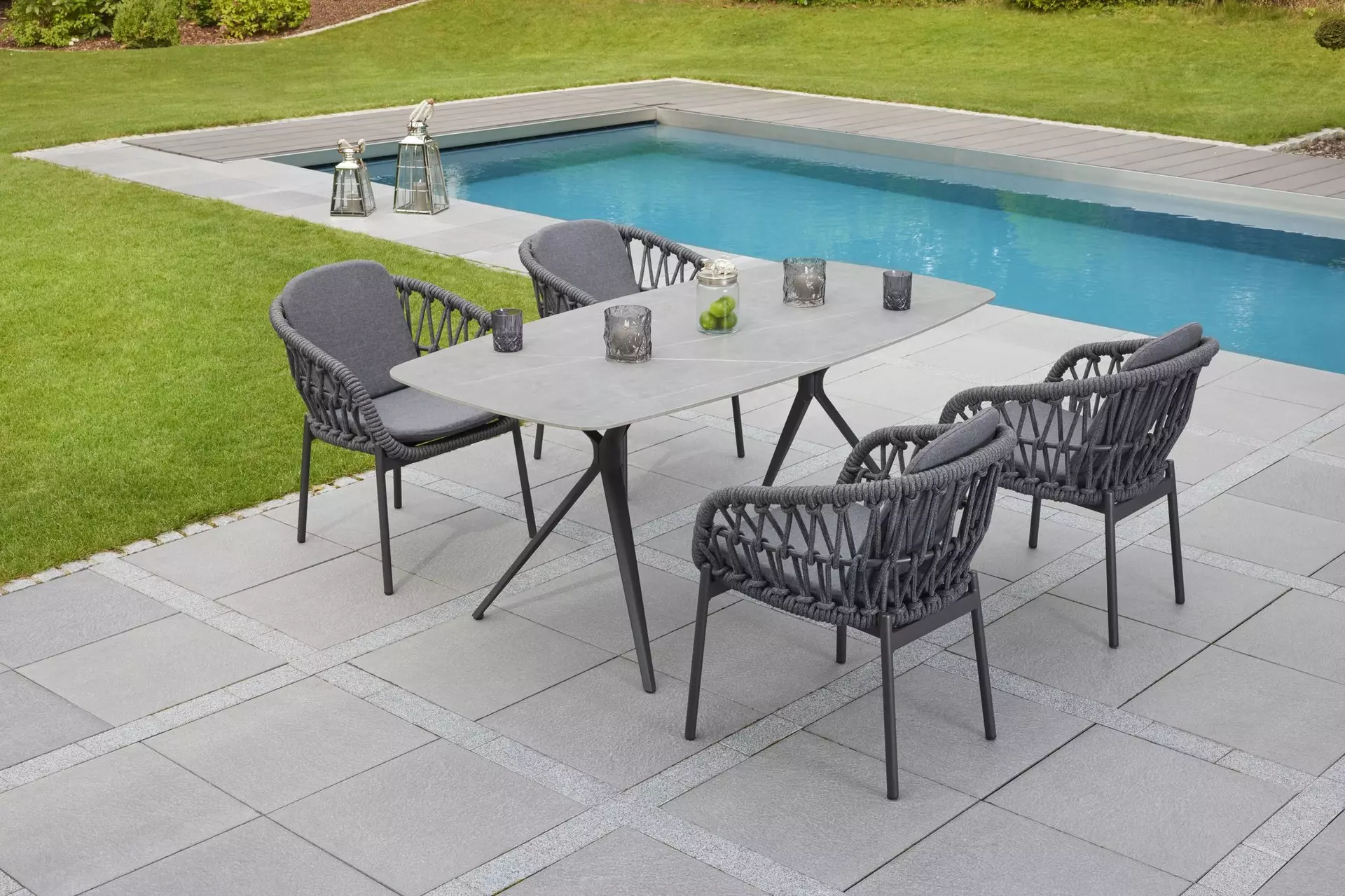 Gartentisch BARI Outdoor Stein 100 x 75 x 240 cm