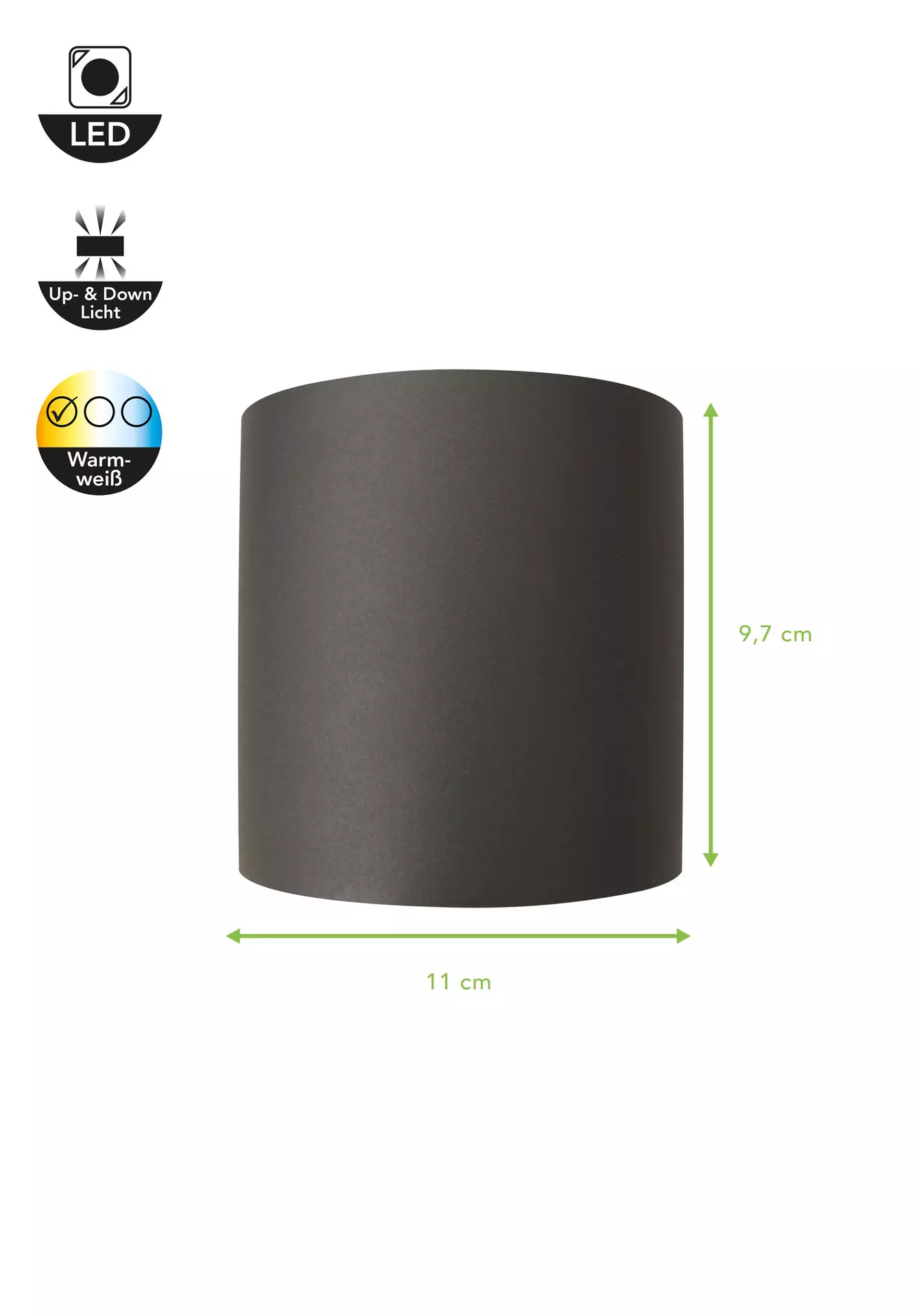 Wand-Aussenleuchte DODD Eco-Light Metall 9 x 11 x 11 cm
