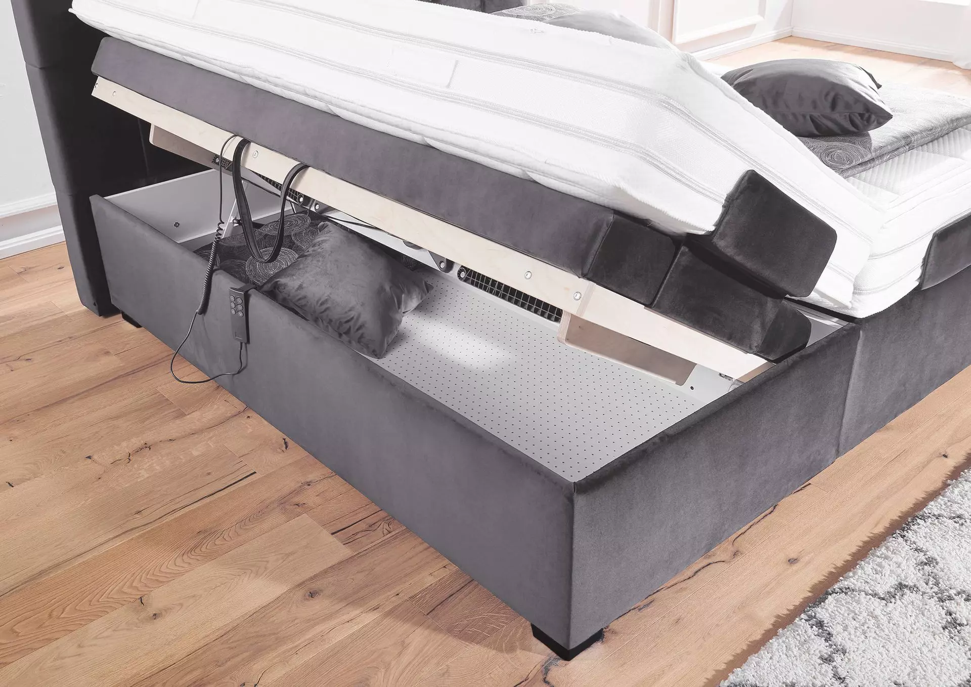 Boxspringbett OC-BX520005 Systempolster Sleep Textil 180 x 109 x 200 cm