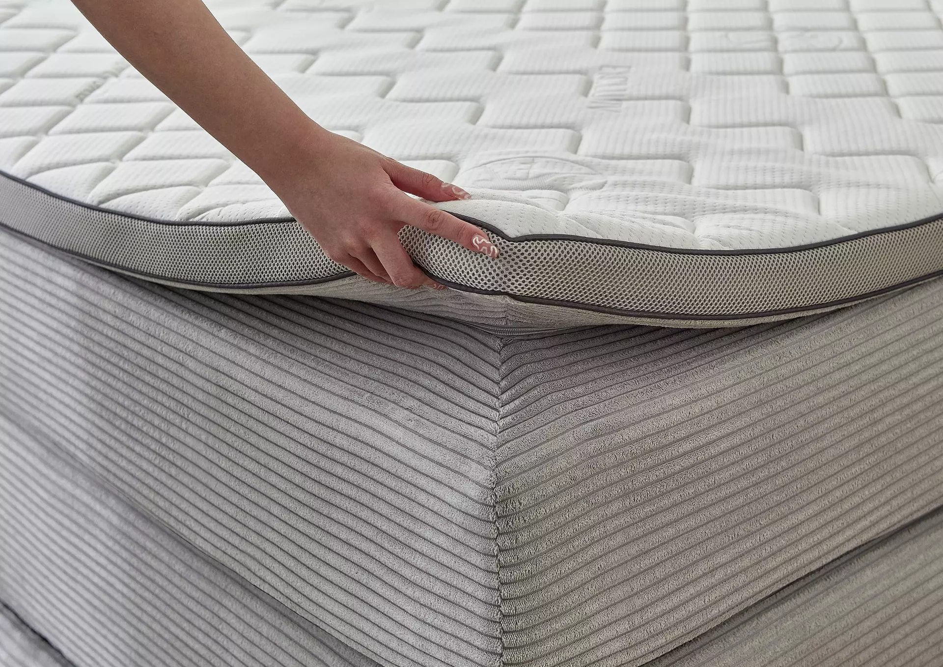 Boxspringbett BX2380 BXSet 140x200 BGS PAL Sun Garden Textil 148 x 106 x 216 cm