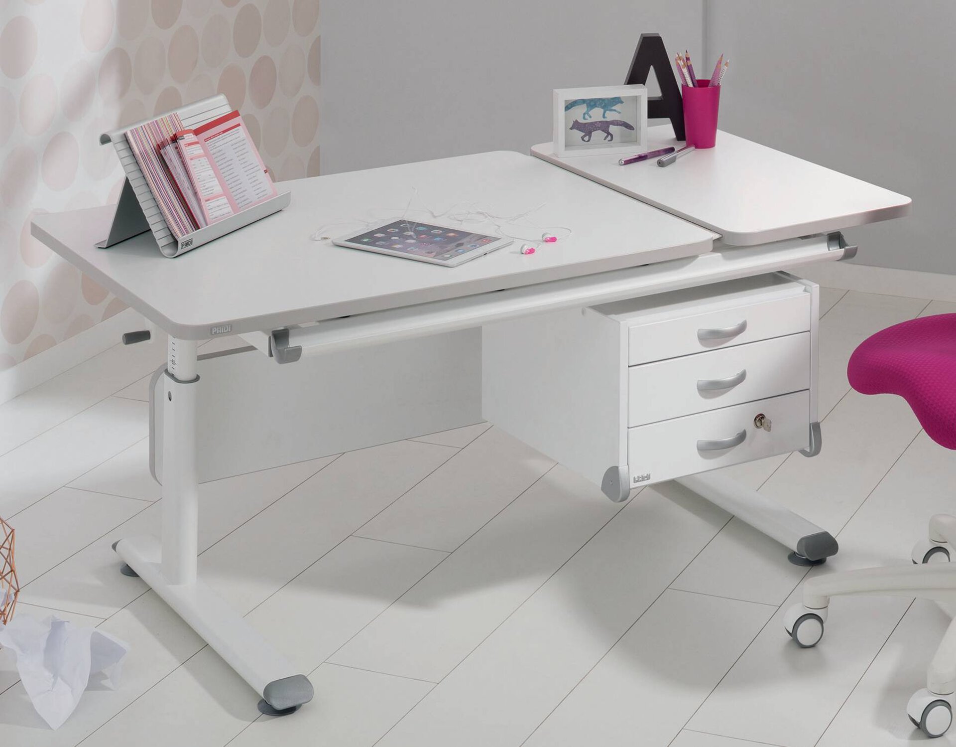 Schreibtisch DIEGO 130 GT PAIDI Holzwerkstoff weiß ca. 130x79x70 cm ...