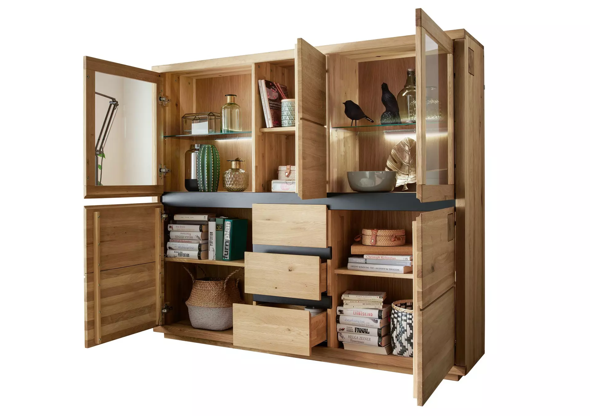 Highboard WZ-0159 GK Möbel Holz 40 x 148 x 166 cm