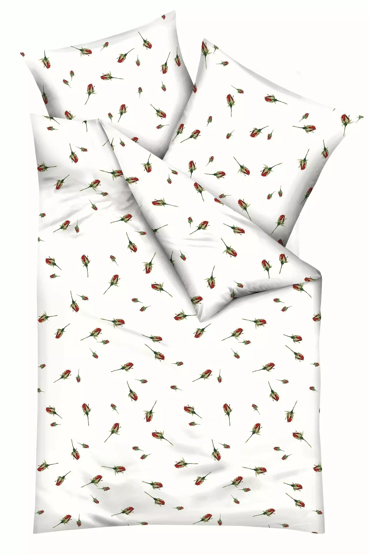 Biber-Bettwäsche Rosen-Knospen Kaeppel Textil 135 x 200 cm