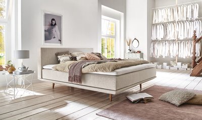 Bild von Boxspringbett ca. 180 x 101 x 216 cm MONDO beige