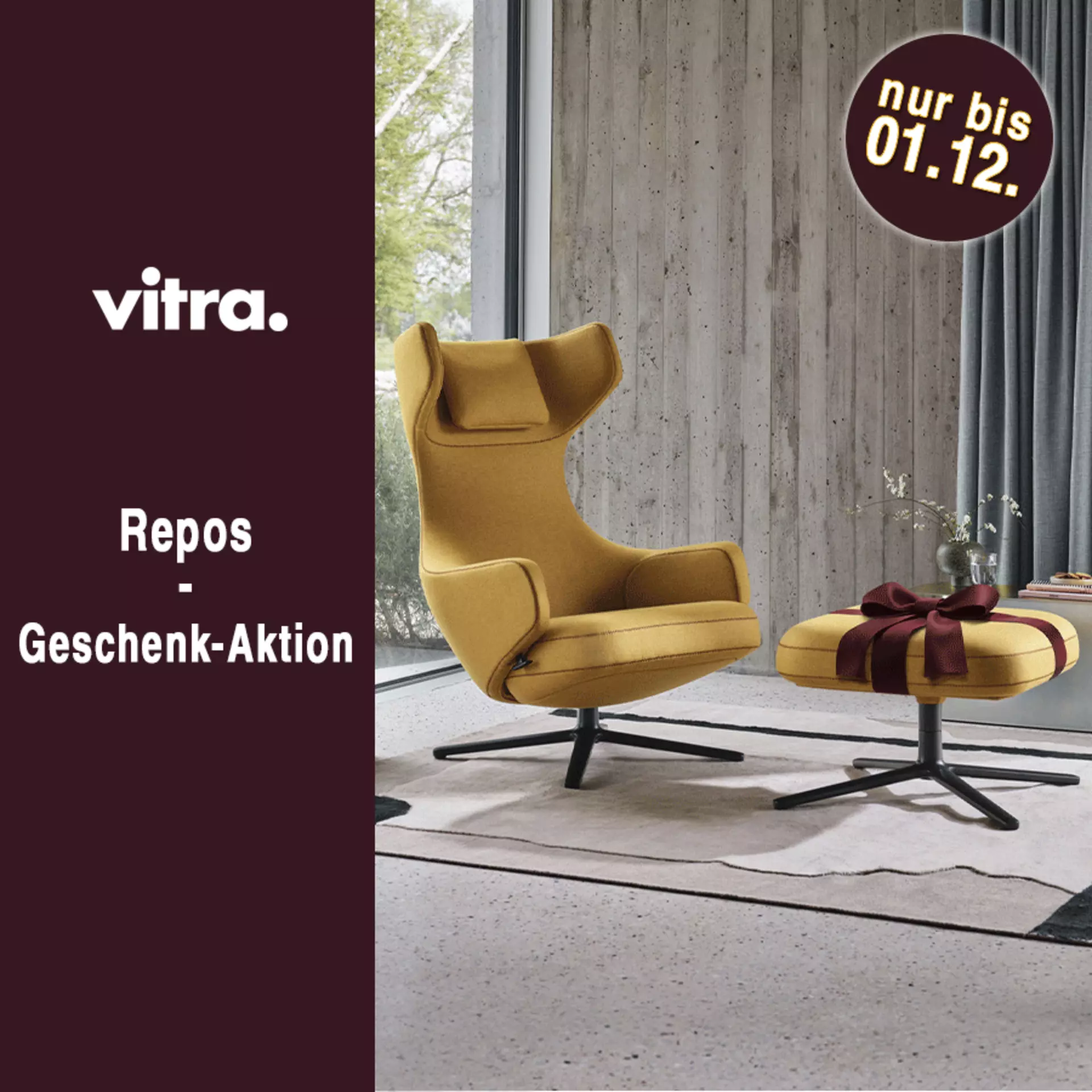 Nur bis 1. Dezember: Ottoman zu Repos oder Grand Repos bei interni by inhofer geschenkt