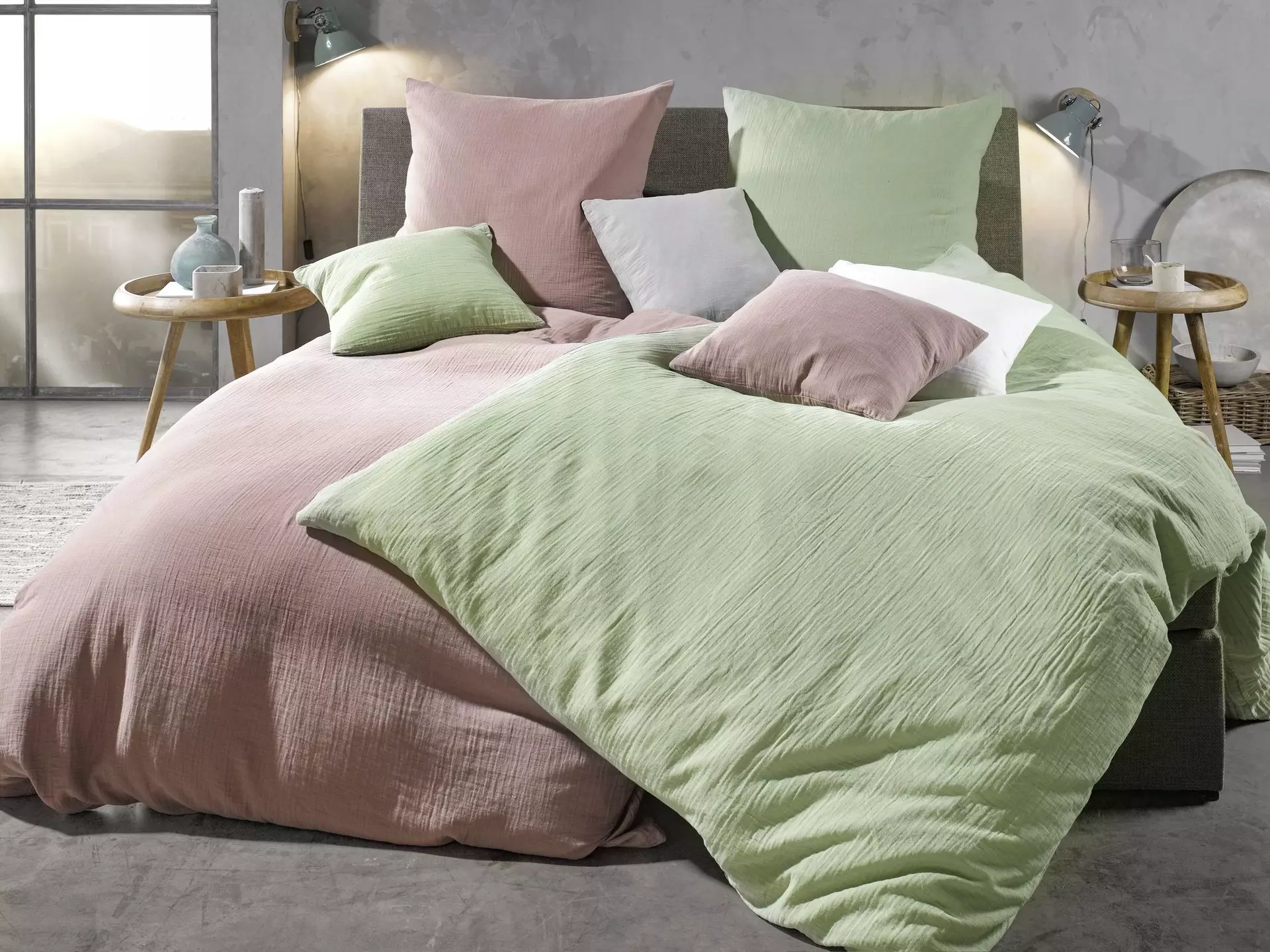 Musselin Bettwäsche Musselin Uni Casa Nova Textil 135 x 200 cm
