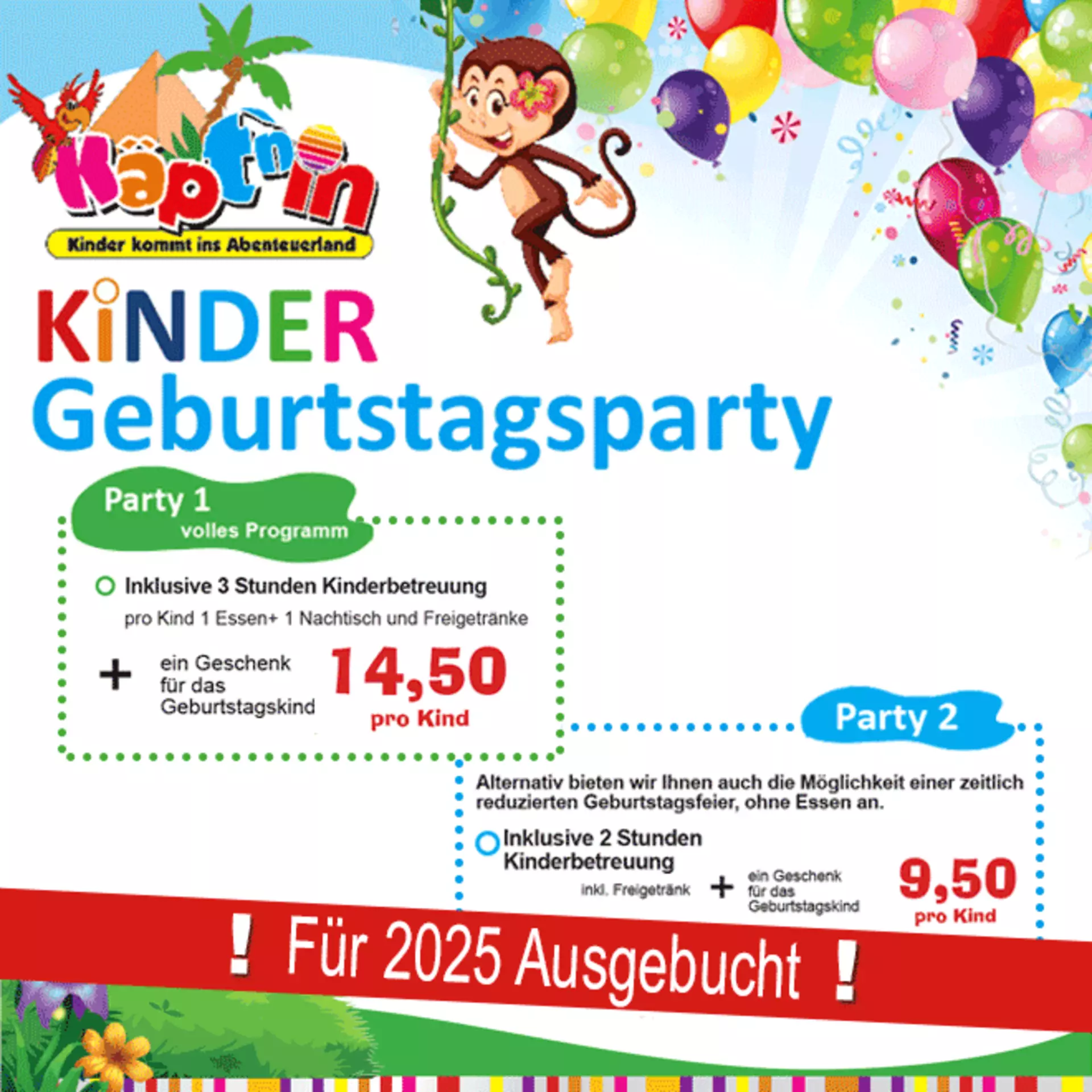 Kinderland Kindergeburtstag Geburtstage Preisübersicht