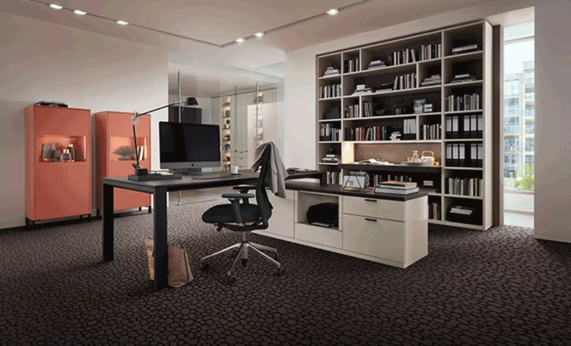 Ein Arbeitszimmer in Braun tönen von der Marke Arena in den Bildmaßen 660x400px