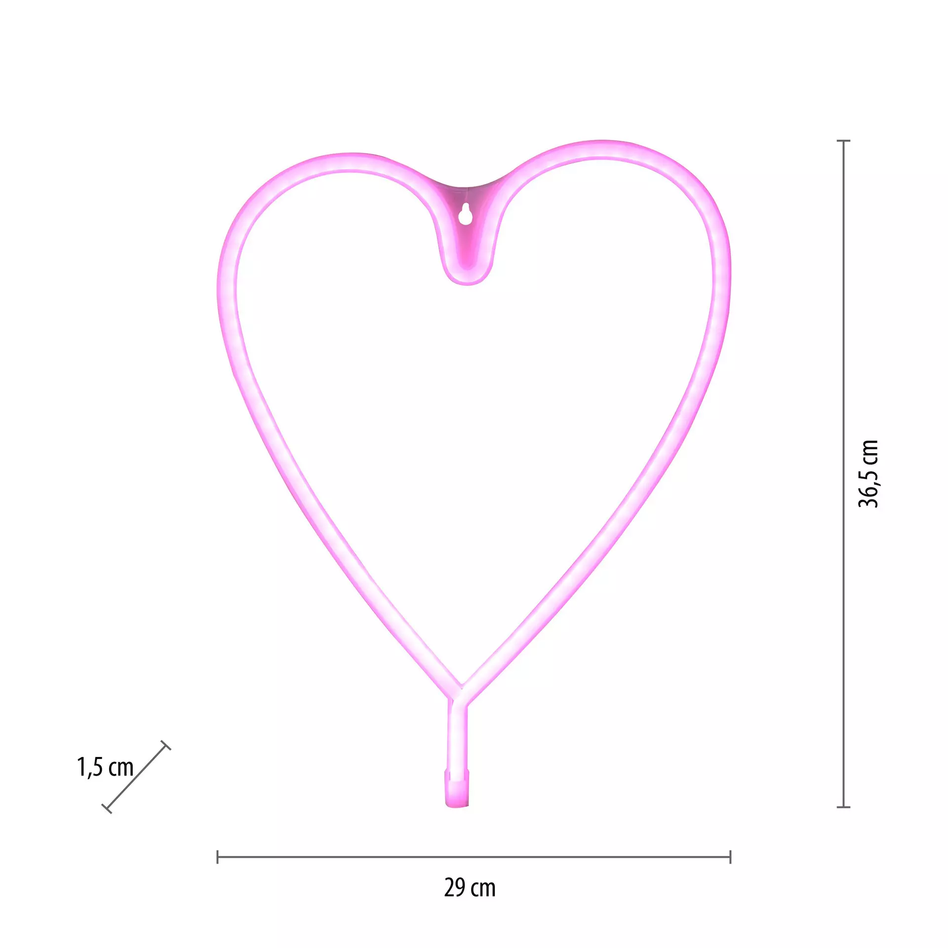 Dekorationsleuchte NEON-HERZ JUST LIGHT Kunststoff 29 x 38 x 2 cm