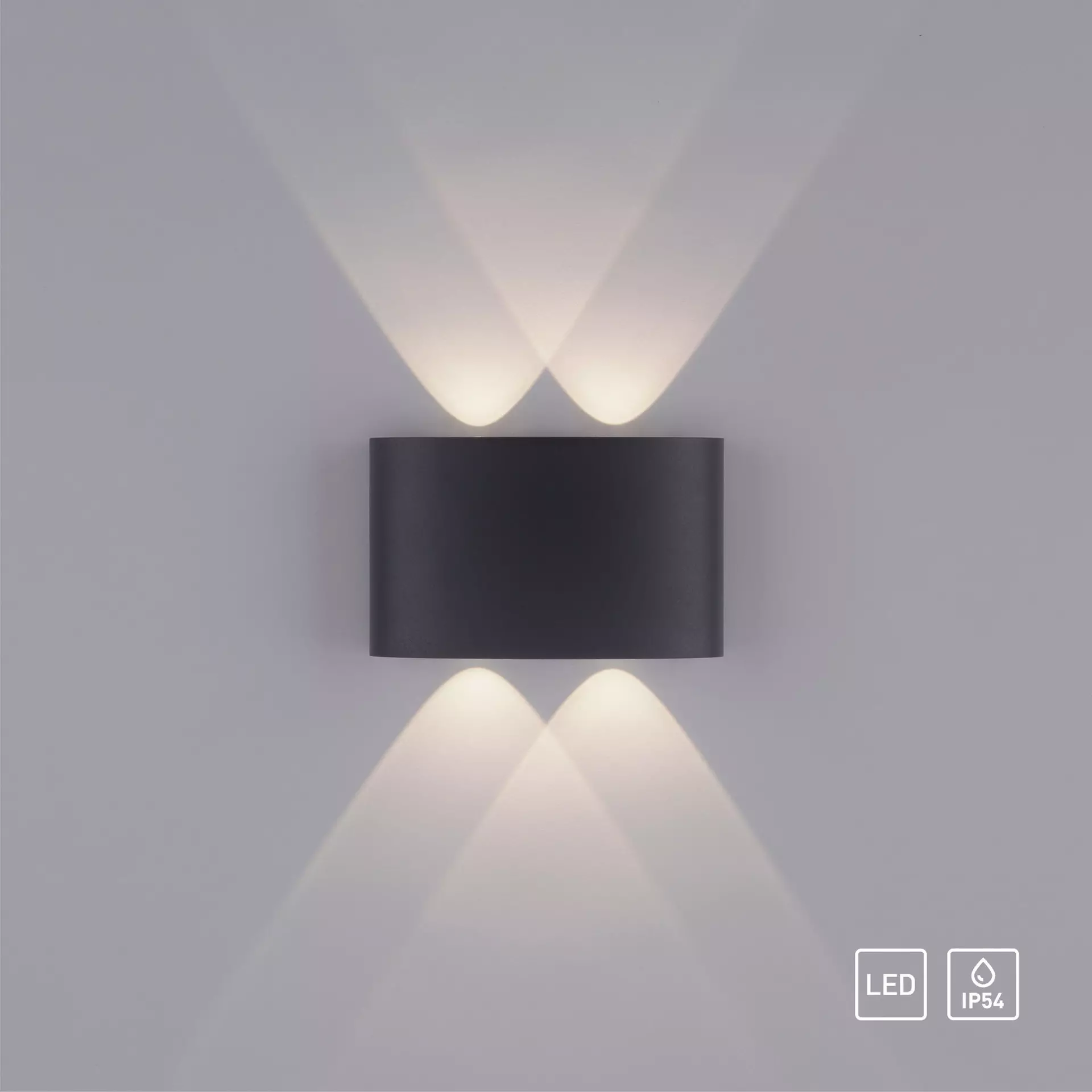 Wand-Aussenleuchte schwarz Inhofer | LED Möbel