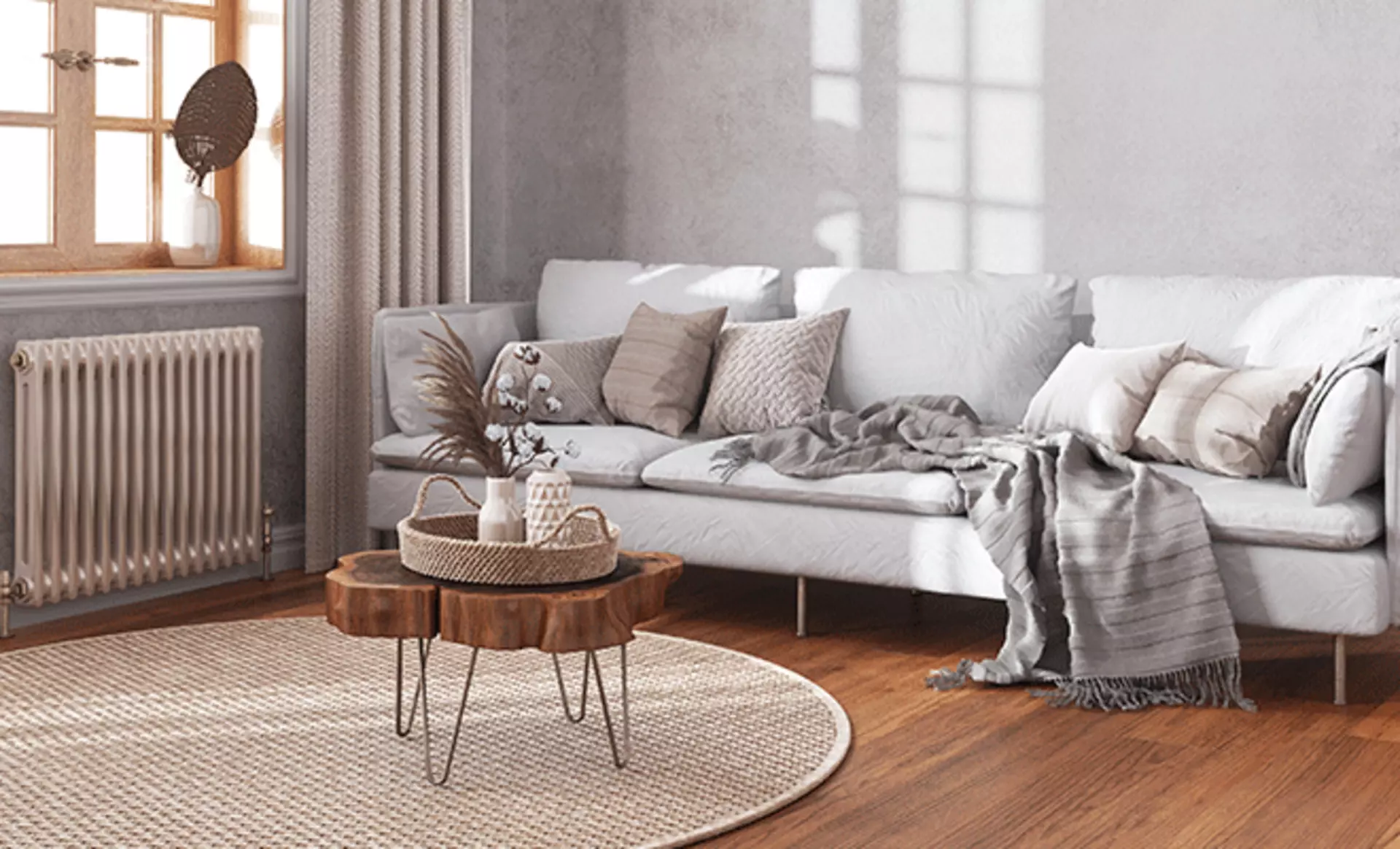 Wohnzimmer im gemütlichen Trend Cottage Core